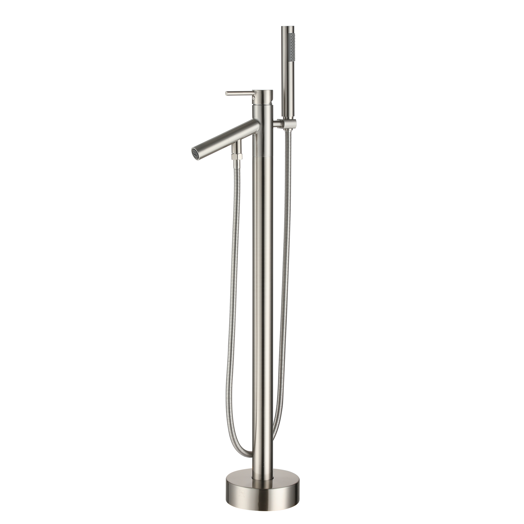 Single-Handle Floor Mount Freestanding Tub Faucet with Hand Shower in. Brushed Nickel/Matte Black/Chrome