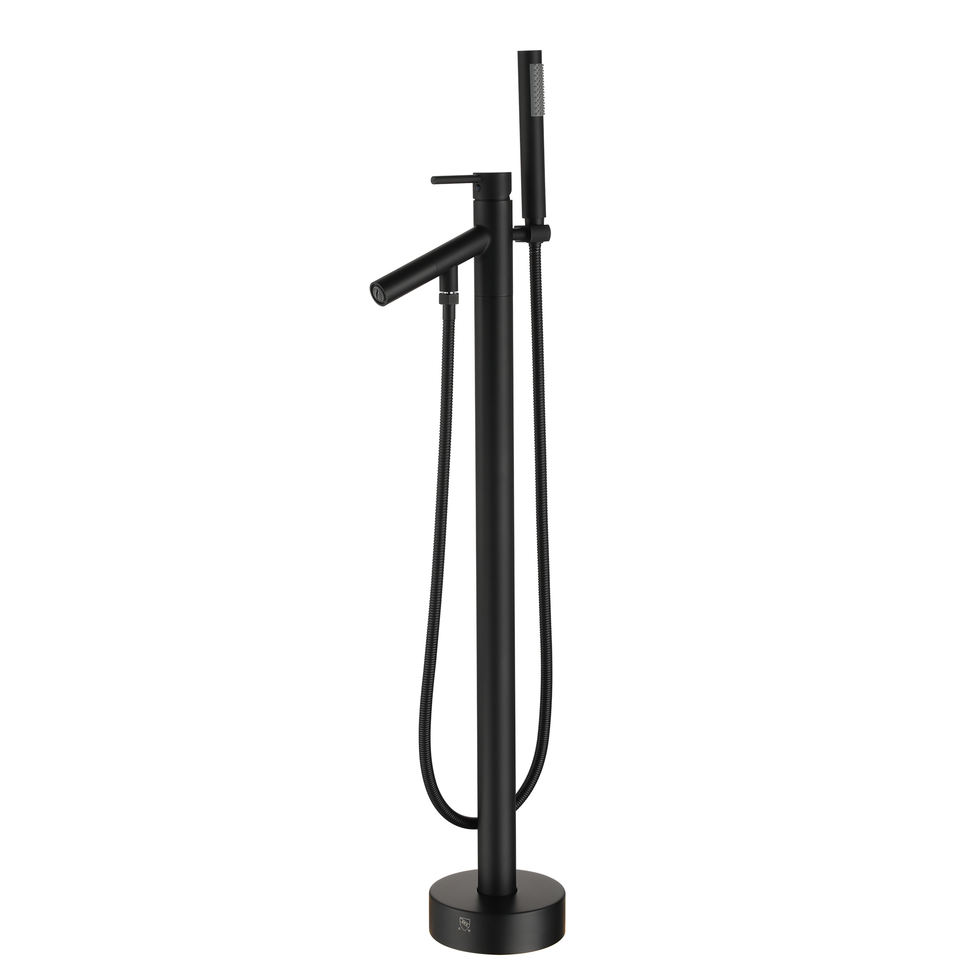 Single-Handle Floor Mount Freestanding Tub Faucet with Hand Shower in. Brushed Nickel/Matte Black/Chrome