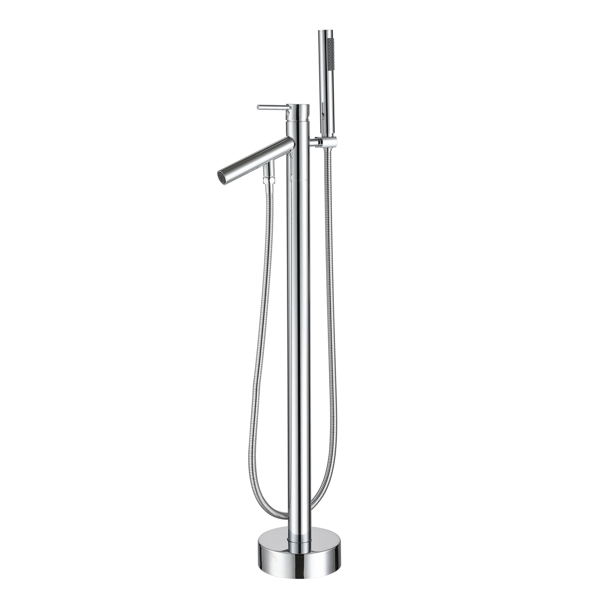 Single-Handle Floor Mount Freestanding Tub Faucet with Hand Shower in. Brushed Nickel/Matte Black/Chrome