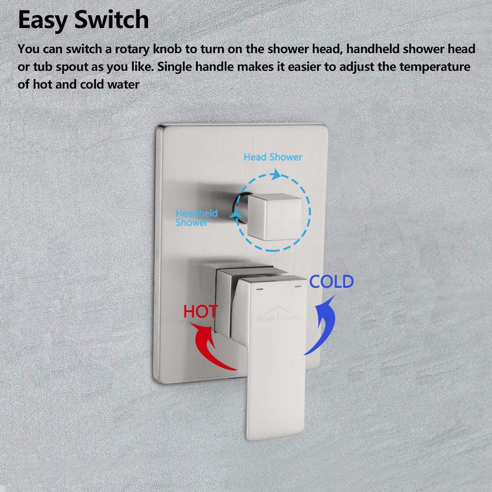 1-Spray Patterns with 2.5 GPM Ceiling Mount Dual Shower Heads- Valve Included