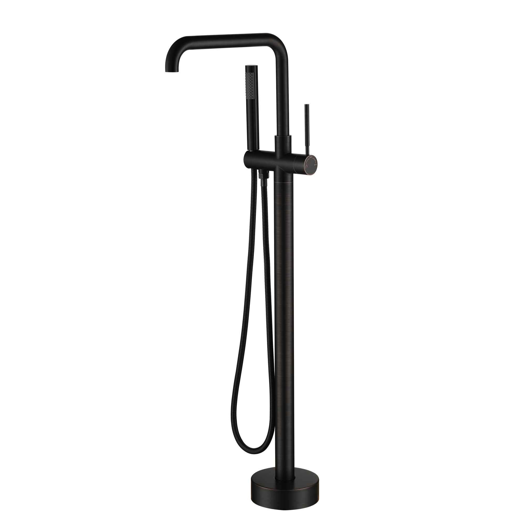 Waterfall Freestanding Bathtub Faucet with Hand Shower and Swivel Spout