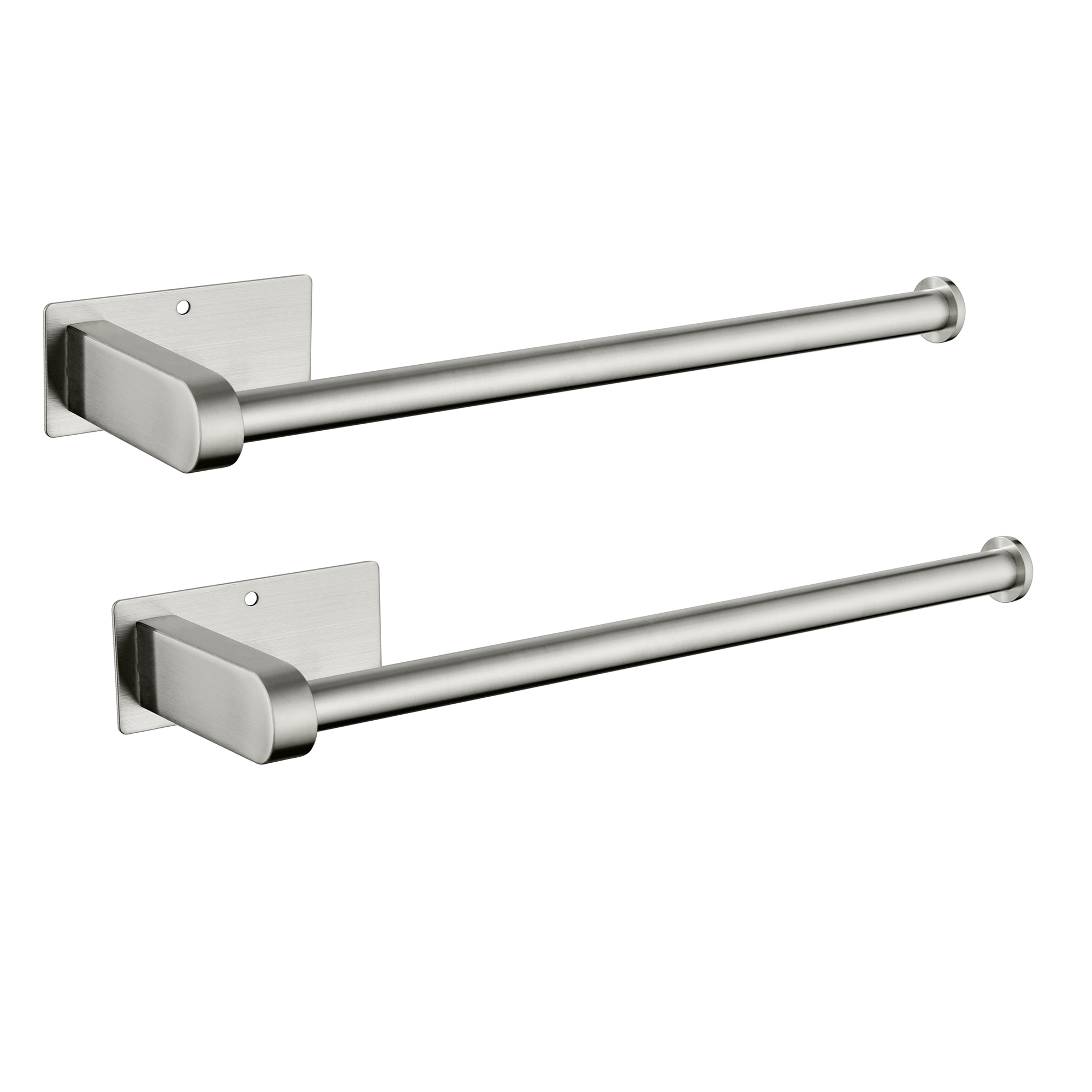  2-Pack 12 in. Wall-Mount Stainless Steel Paper Towel Holder Self Adhesive Paper Towel Holders in Brushed Nickel/Brushed Gold/Matte Black