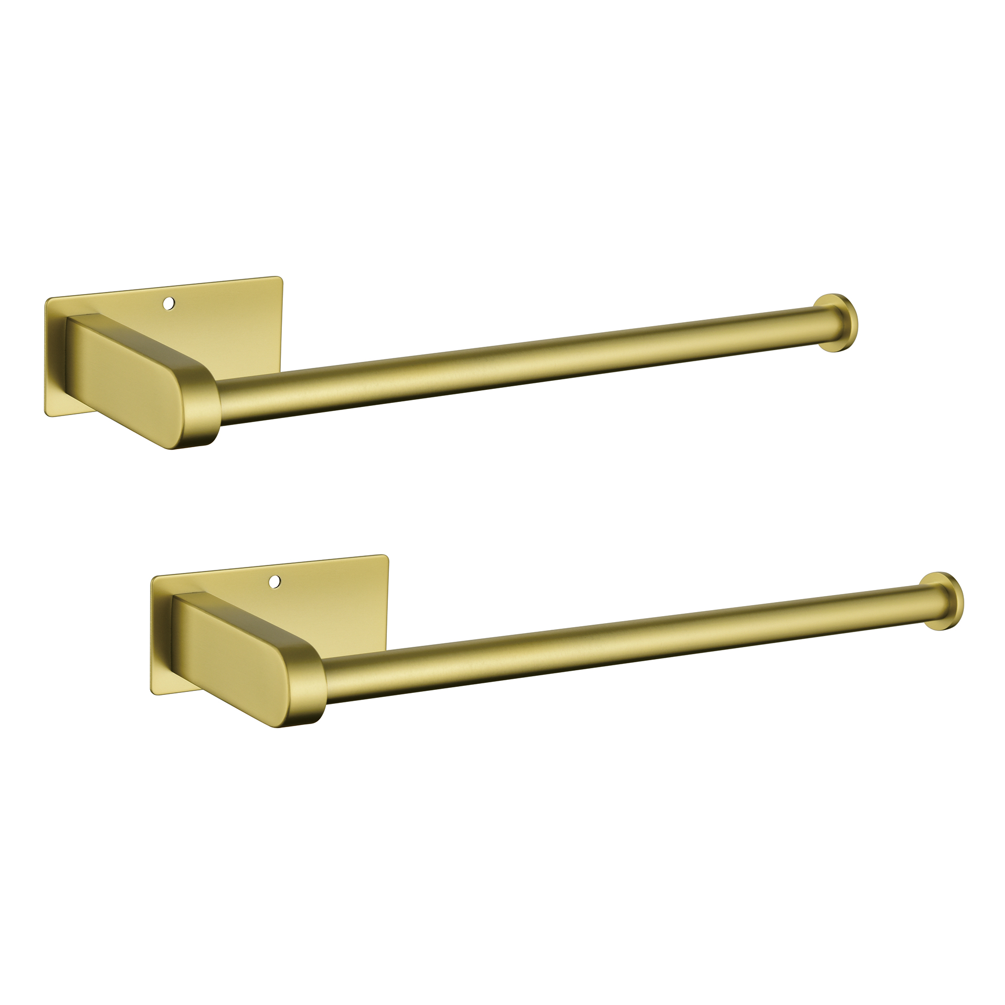  2-Pack 12 in. Wall-Mount Stainless Steel Paper Towel Holder Self Adhesive Paper Towel Holders in Brushed Nickel/Brushed Gold/Matte Black