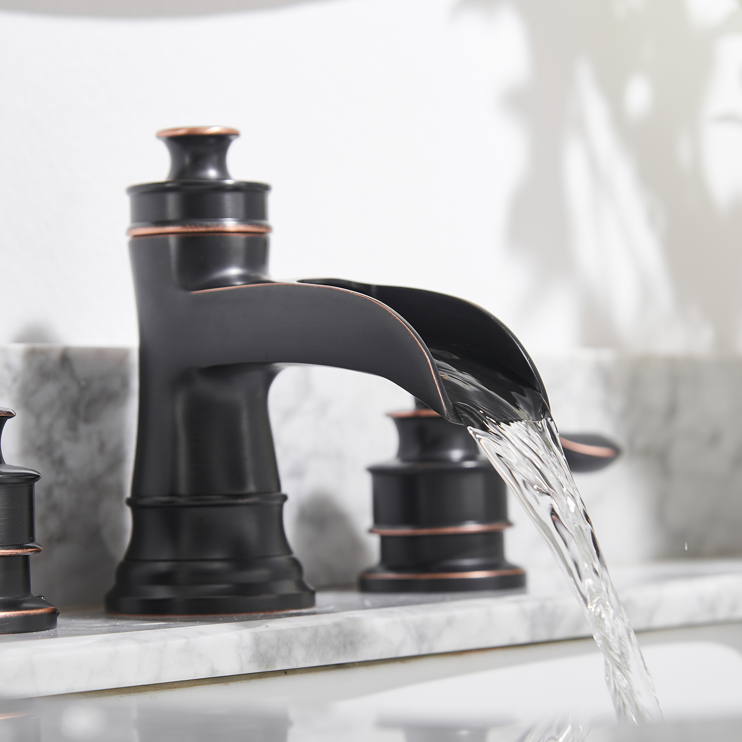 Classic Retro Style 8 in. Widespread Double Handle Bathroom Faucet with Drain Kit Included in Oil Rubbed Bronze