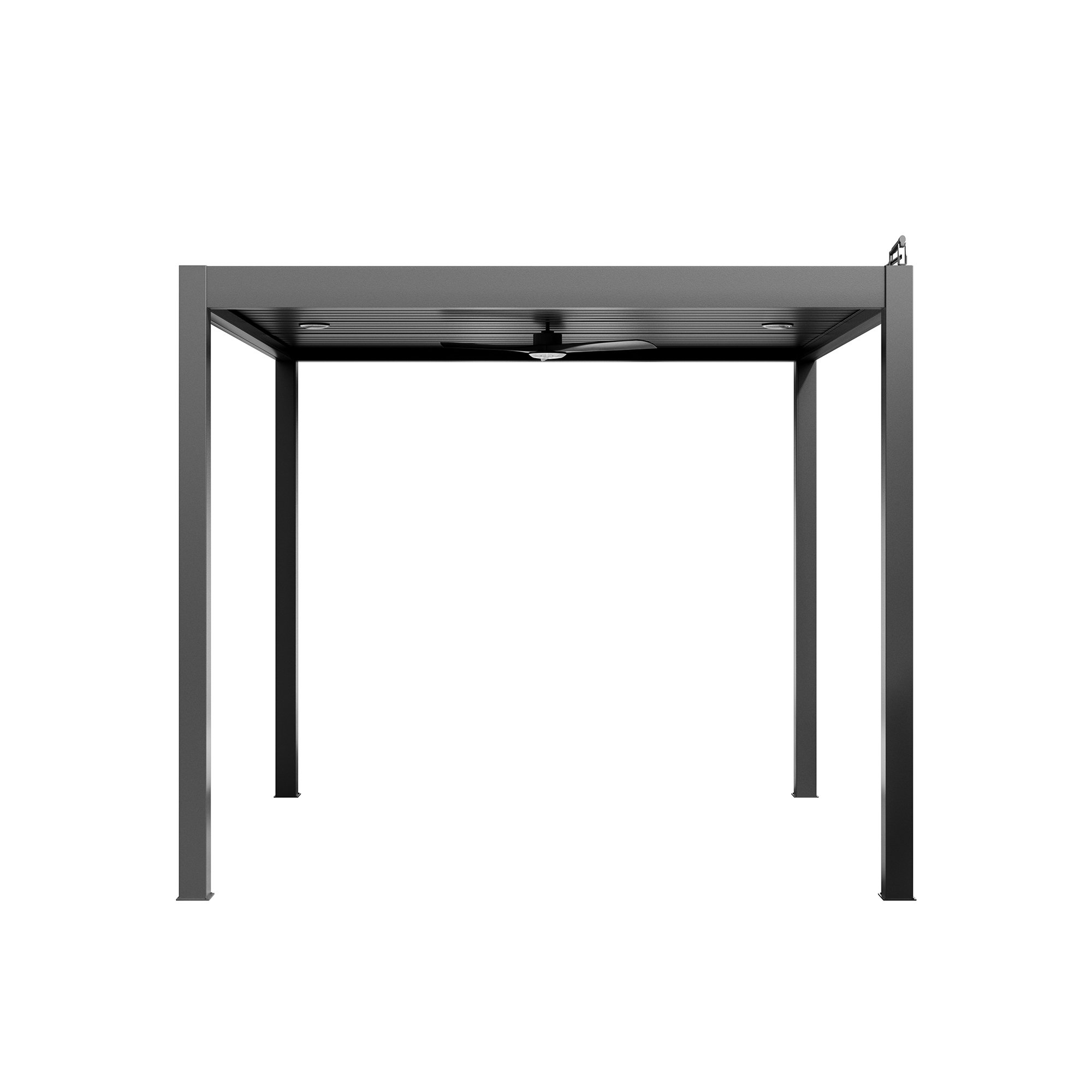 Aluminum Outdoor Pergola Gazebo with Adjustable Louvered Roof and Solar-Powered LED Lights – Modern Weather-Resistant Patio Shade Structure