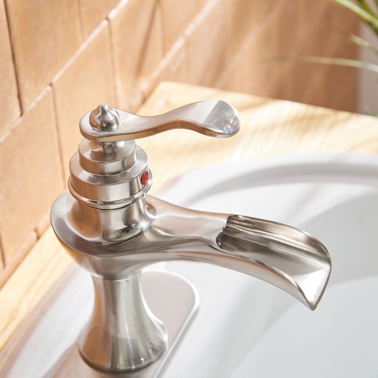 Boyel Living Single Handle Single Hole Bathroom Faucet with Deckplate Included, Pop Up Drain, Water Supply Hoses in Oil Rubbed Bronze/Brushed Nickel