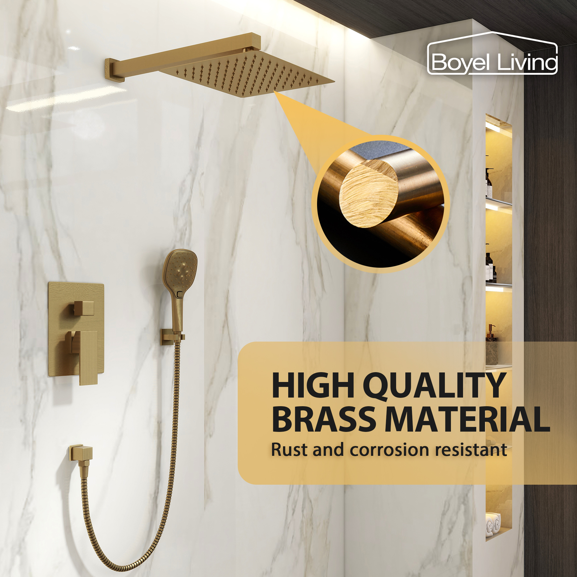 10" Wall Mounted 2 Function Dual Shower Head System with Handheld