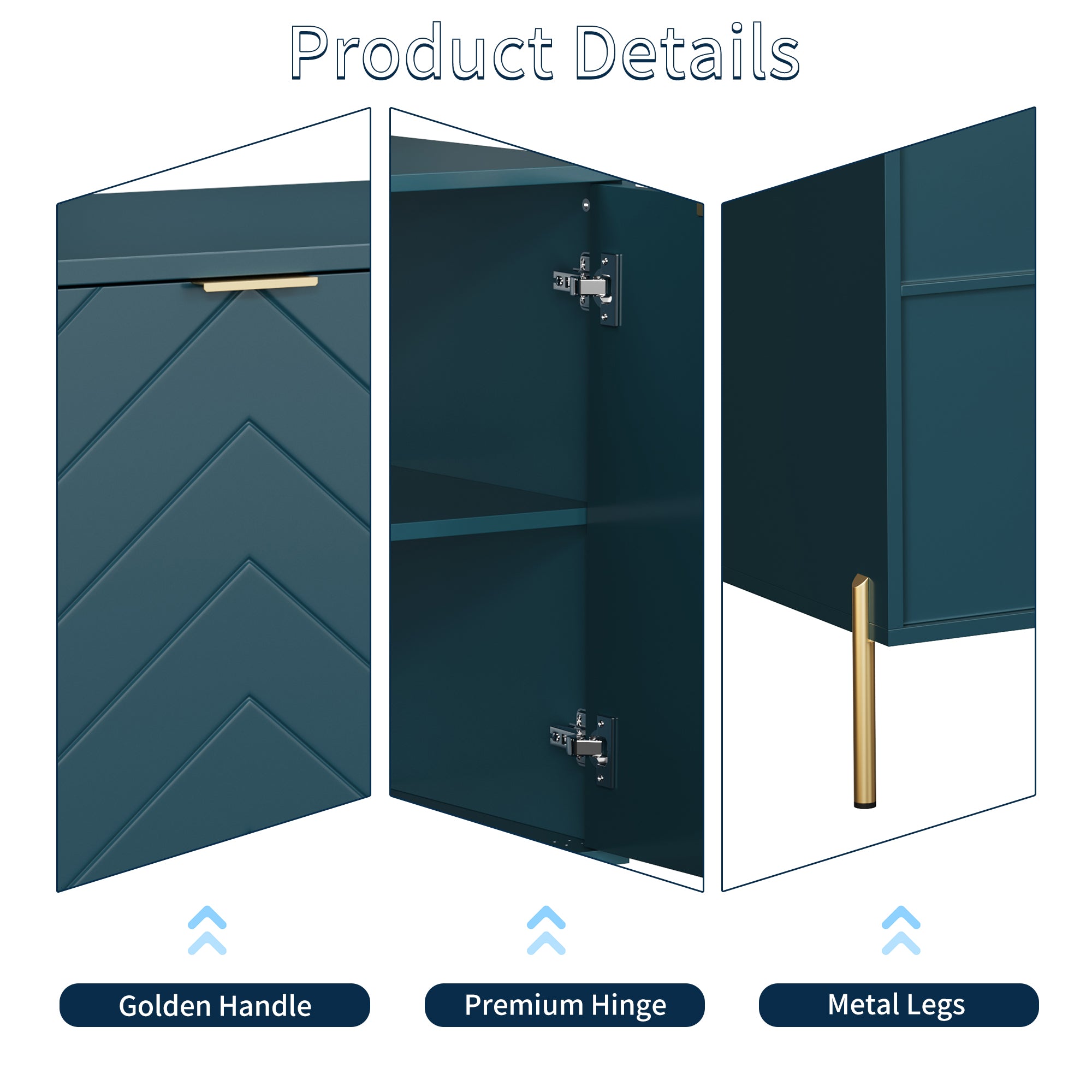 Modern Accent Buffet Cabinet with Adjustable Shelves, Accent Cabinet with 2 Doors, Modern Sideboard Buffet Cabinet, Black Accent Cabinet for Kitchen, Living Room, Entryway and Bedroom