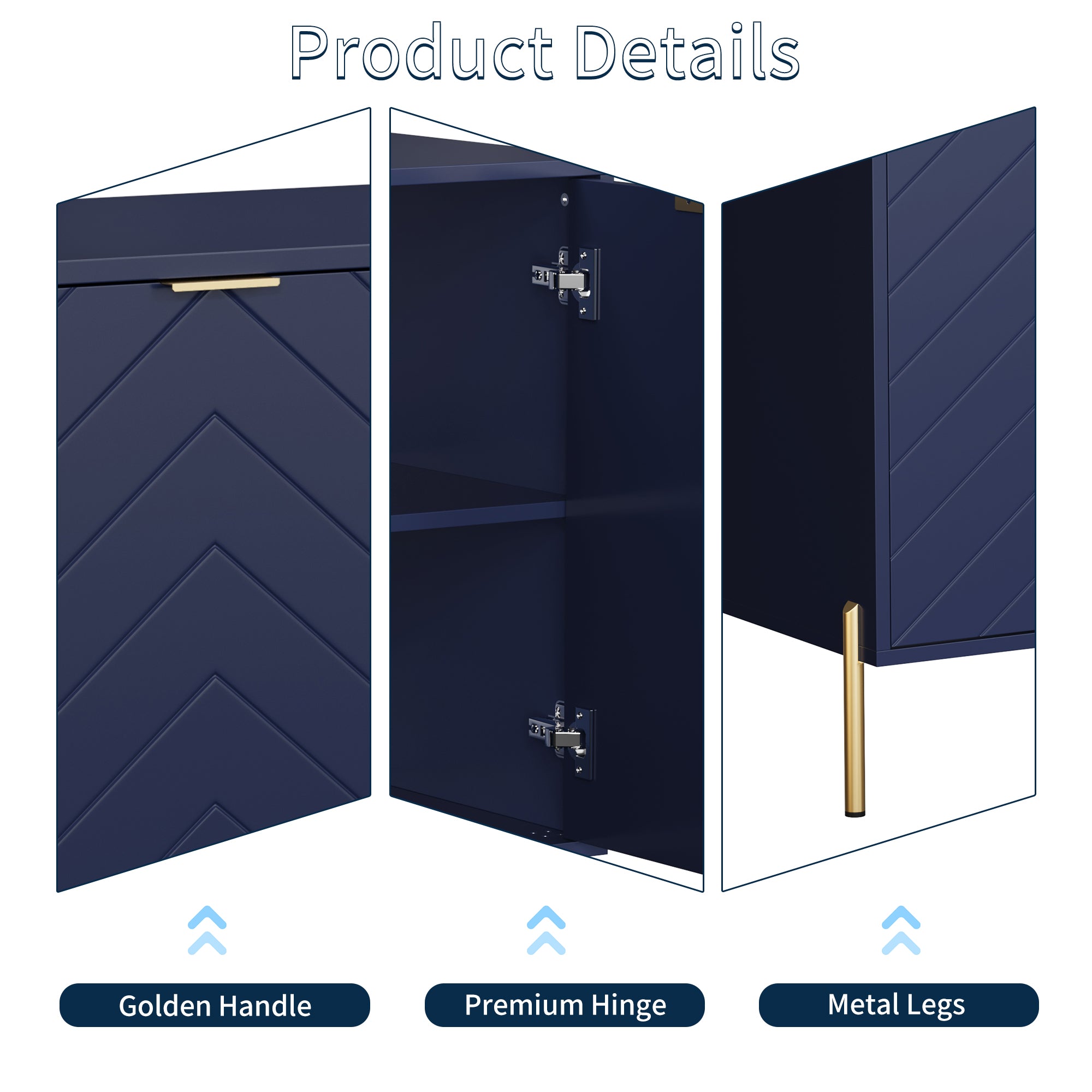 Modern Accent Buffet Cabinet with Adjustable Shelves, Accent Cabinet with 2 Doors, Modern Sideboard Buffet Cabinet, Black Accent Cabinet for Kitchen, Living Room, Entryway and Bedroom