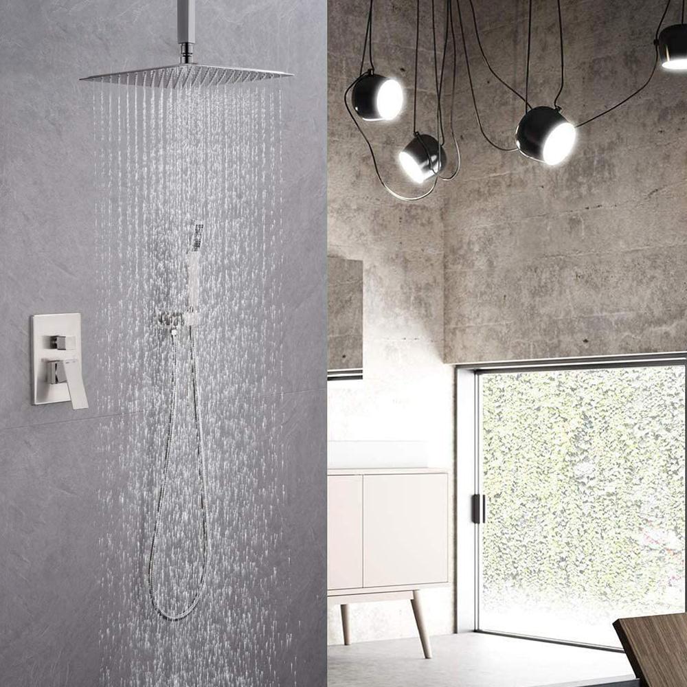 1-Spray Patterns with 2.5 GPM Ceiling Mount Dual Shower Heads- Valve Included