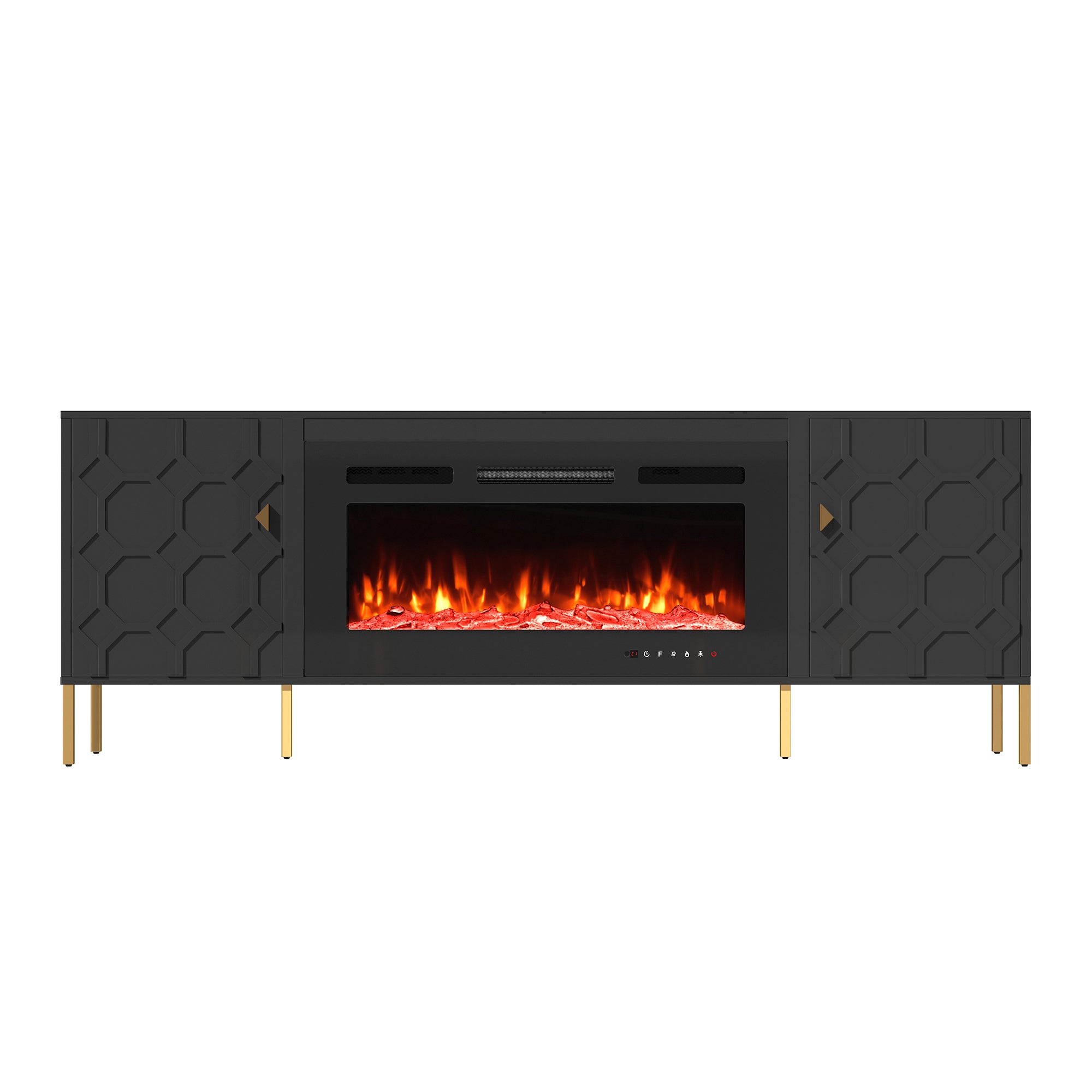 70.08'' Wide Storage Cabinet with Electric Fireplace
