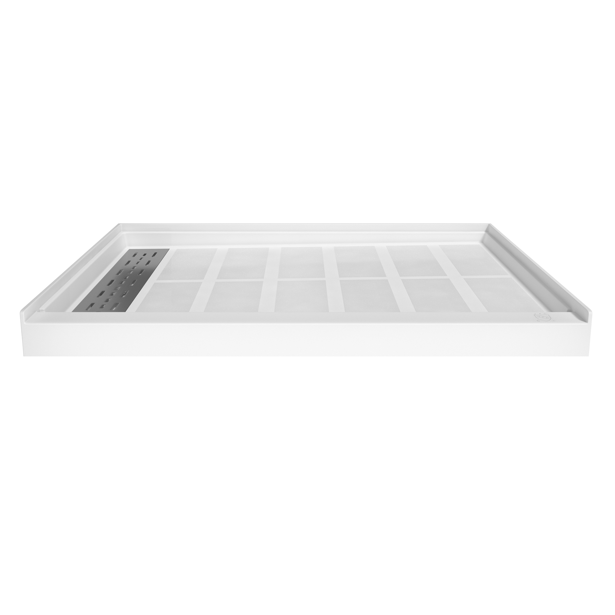 48"x36" SMC Solid White Shower Base with Non-Slip Surface, CUPC Certified