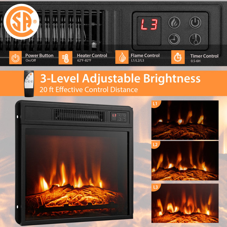 Electric Fireplace TV Stand with 16-Color Led Lights for TVs up to 65 Inch