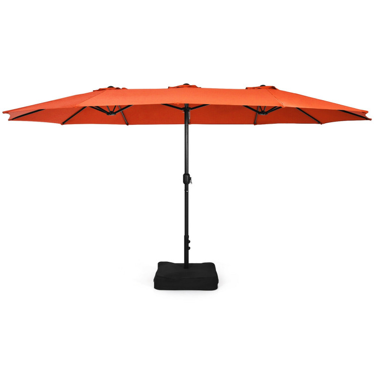 Mondawe 15ft Double-Sided Rectangular Patio Market Umbrella with Crank and Base-Mondawe