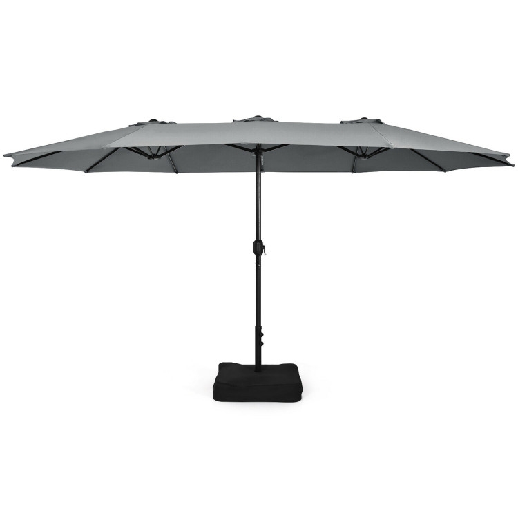 Mondawe 15ft Double-Sided Rectangular Patio Market Umbrella with Crank and Base-Mondawe