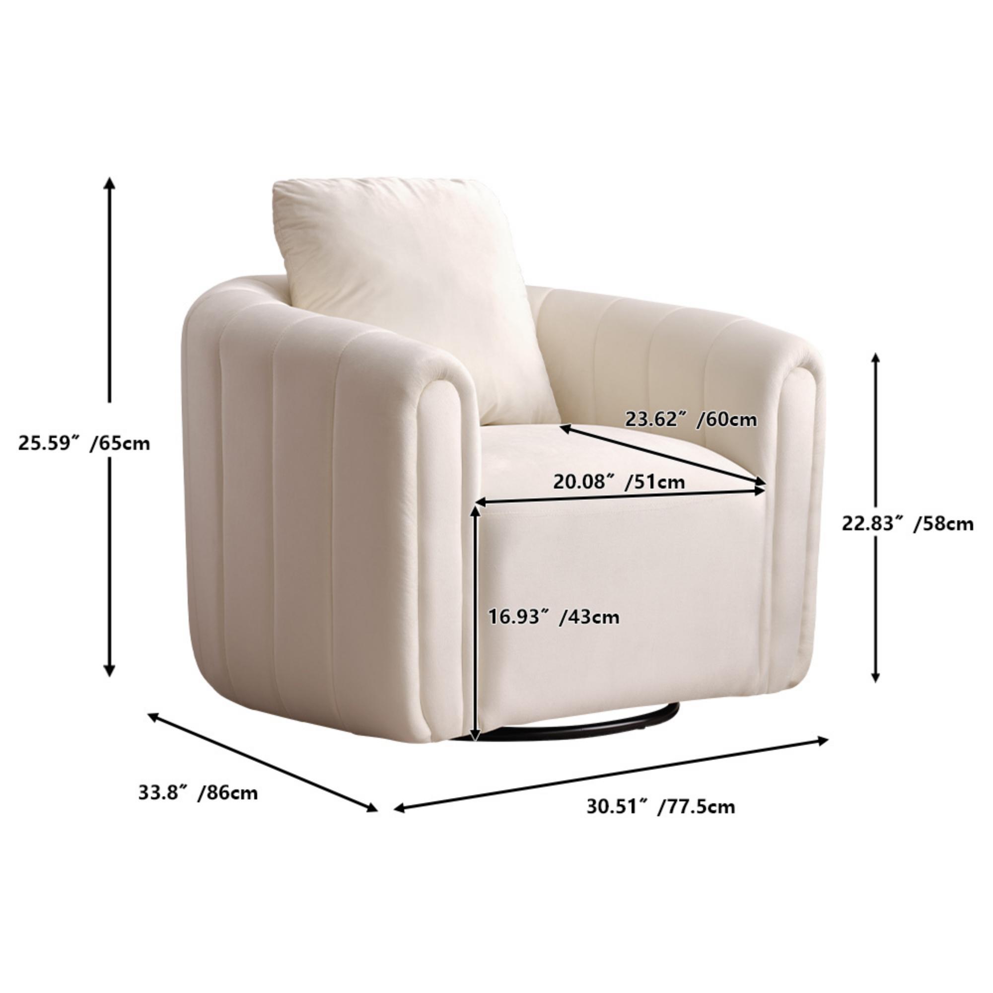 Swivel Barrel Chair, Comfy Round Accent Sofa Chair, 360 Degree Swivel Barrel Club Chair, Leisure Arm Chair