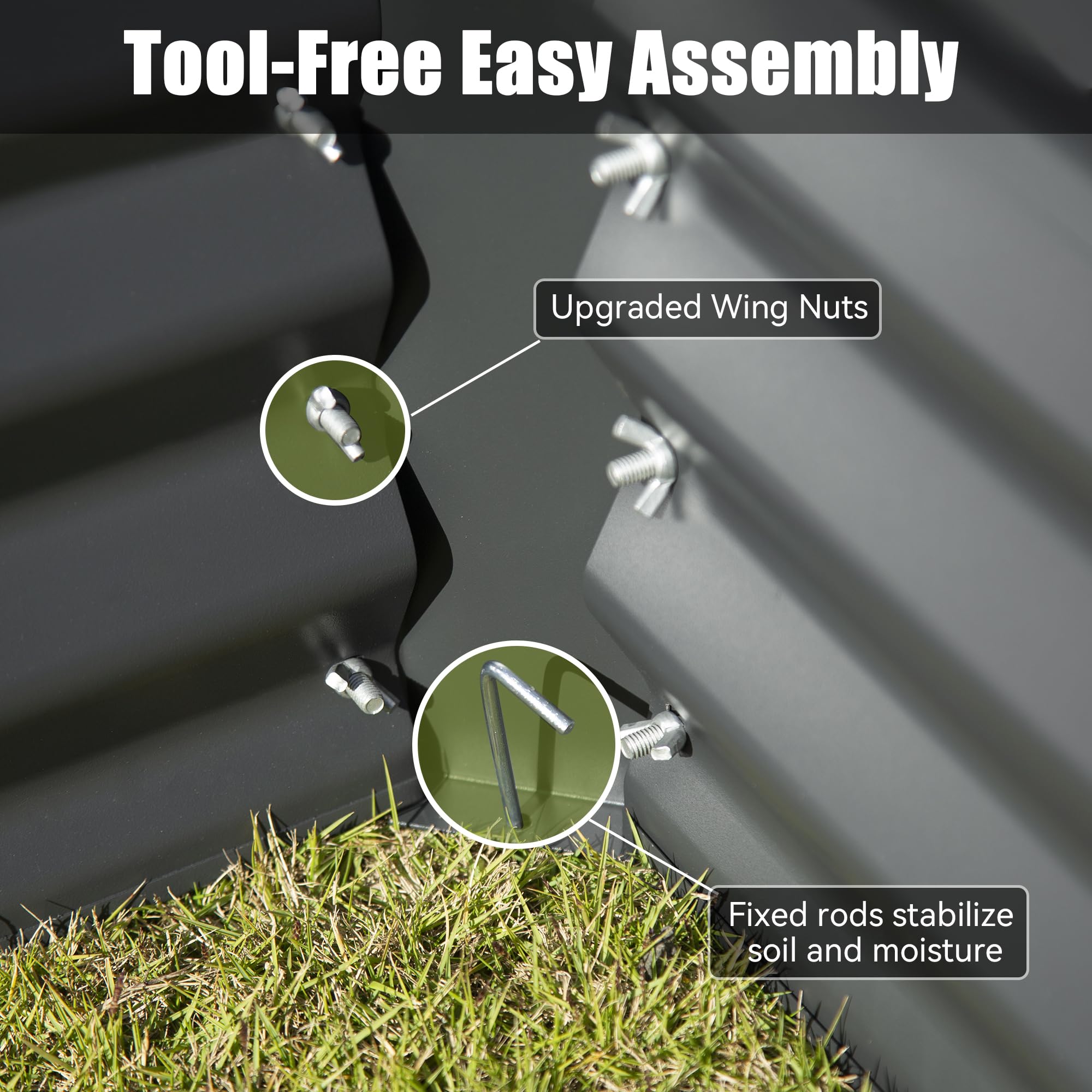 6x3x1.5ft Galvanized Raised Garden Bed, Outdoor Planter Garden Boxes Large Metal Planter Box for Gardening Vegetables Fruits Flowers, Green/Silvery/Gray