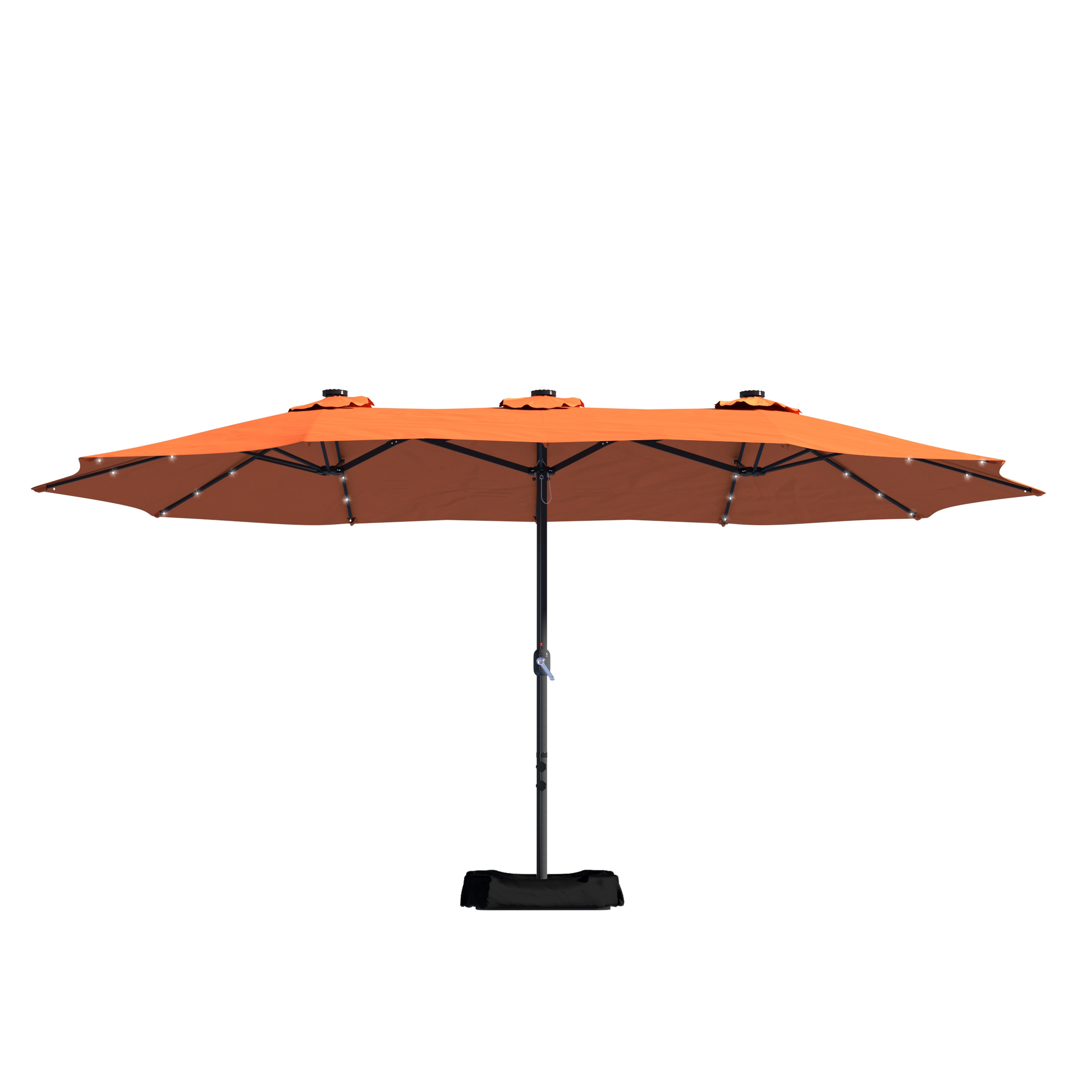 Mondawe 15ft Rectangular Patio Umbrella with Base and LED Lights-Mondawe