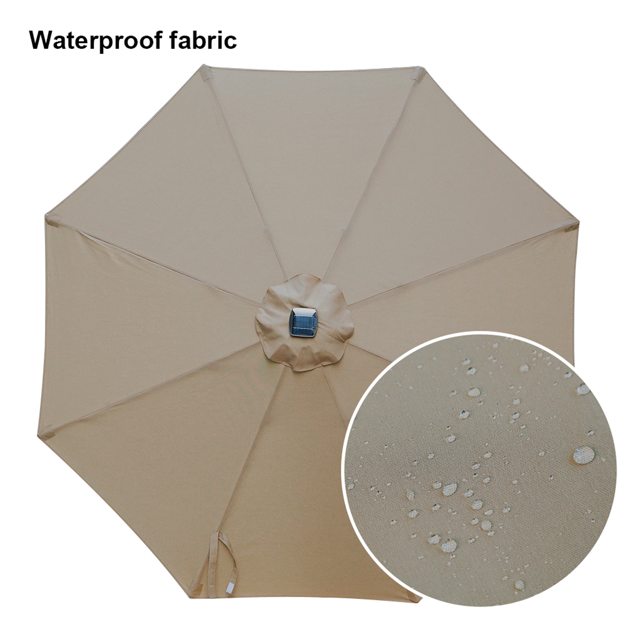 Mondawe 9 Ft 32 LED Round Solar Patio Market Umbrella-Mondawe