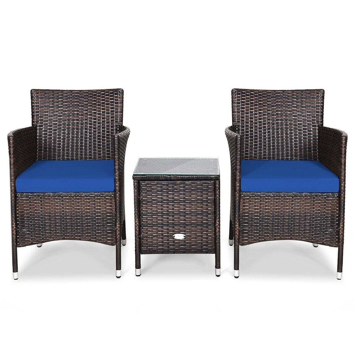 Mondawe 3 Pcs Outdoor Rattan Wicker Furniture Set-Mondawe