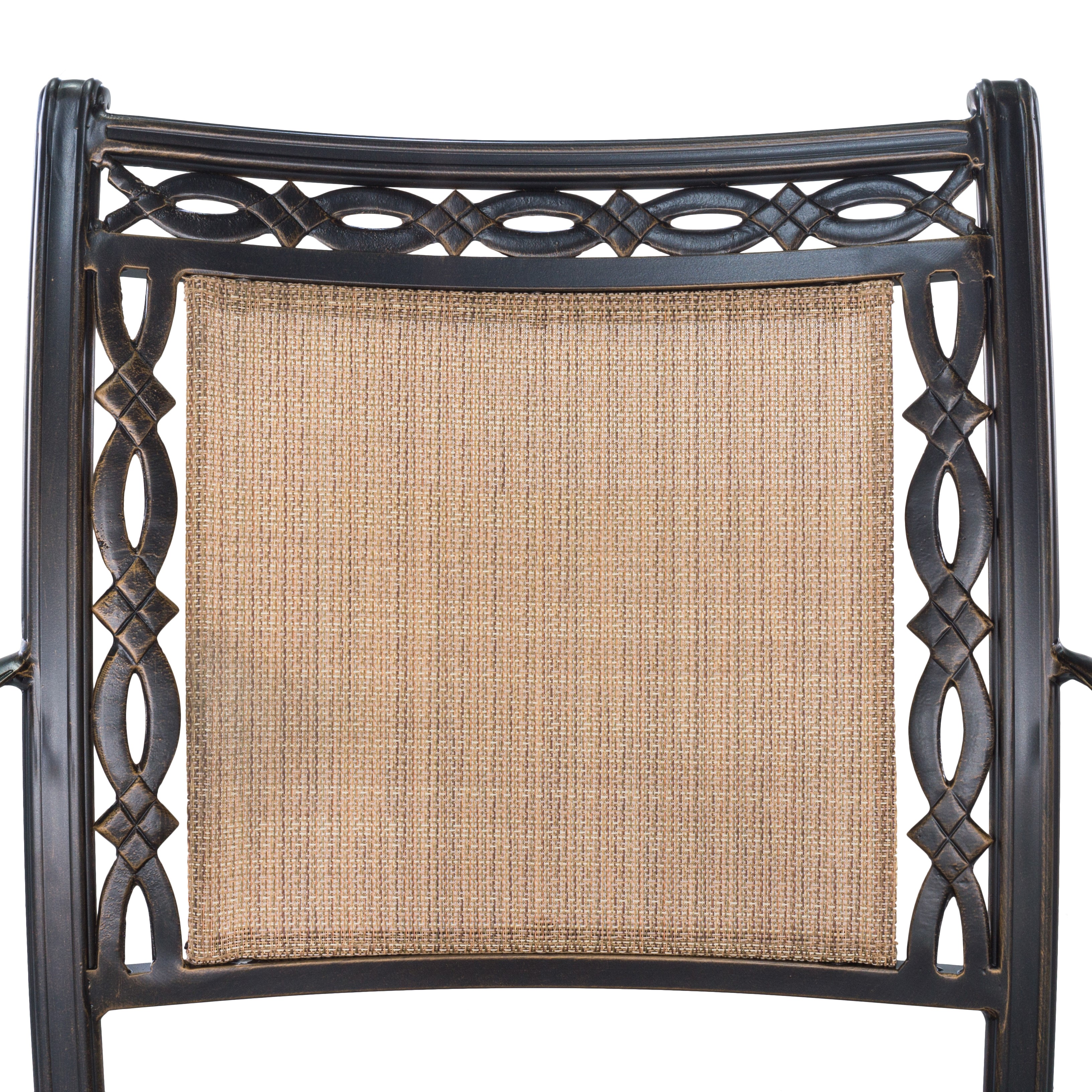 Mondawe 5-Piece Outdoor Patio Cast Aluminum Swivel Chair Set with Round Table(Brown)-Mondawe