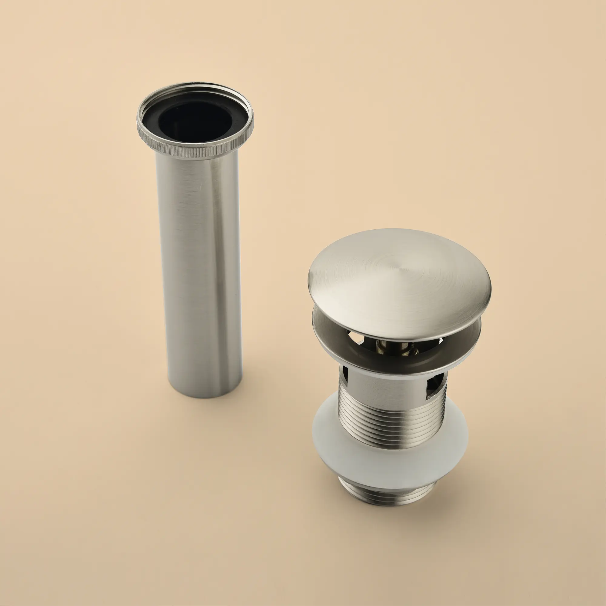 Brass Bathroom Vessel Vanity Sink Pop Up Drain Stopper with Overflow Lavatory Drain Assembly