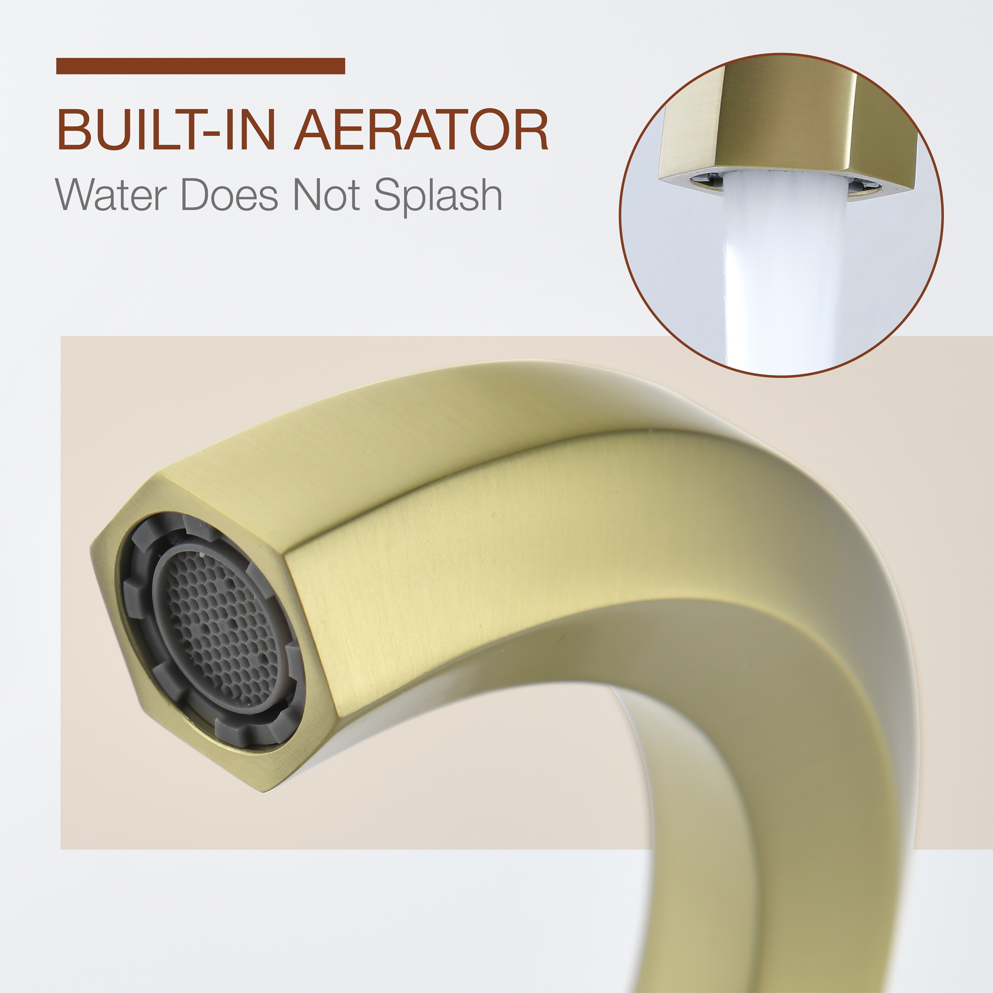 Bathroom Faucet 3 Hole Bathroom Sink Faucet 8 Inch Wide-Spread Bathroom Faucets 360 Degree Swivel Spout Lavatory Sink Faucet