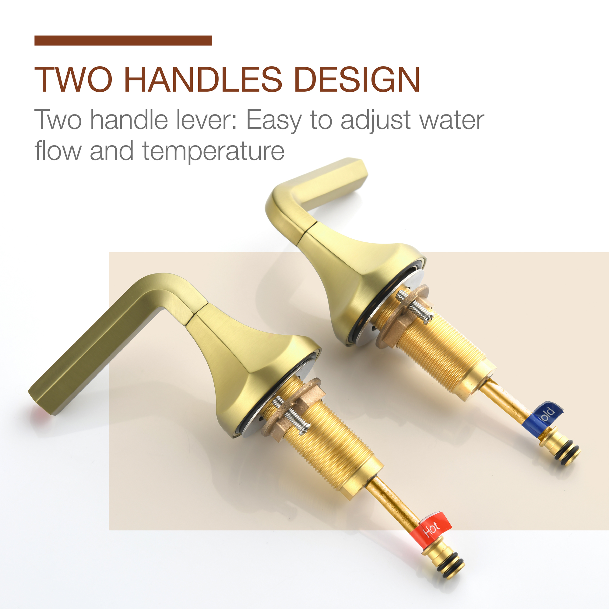 Bathroom Faucet 3 Hole Bathroom Sink Faucet 8 Inch Wide-Spread Bathroom Faucets 360 Degree Swivel Spout Lavatory Sink Faucet