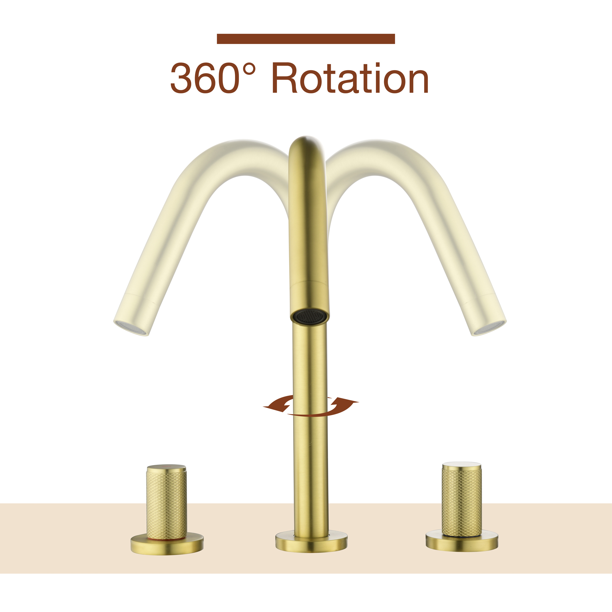 Boyel Living 11 in. H 8 in. Widespread Double Handle Brass 3 Hole Bathroom Sink Faucet in Brushed Gold/Brushed Nickel