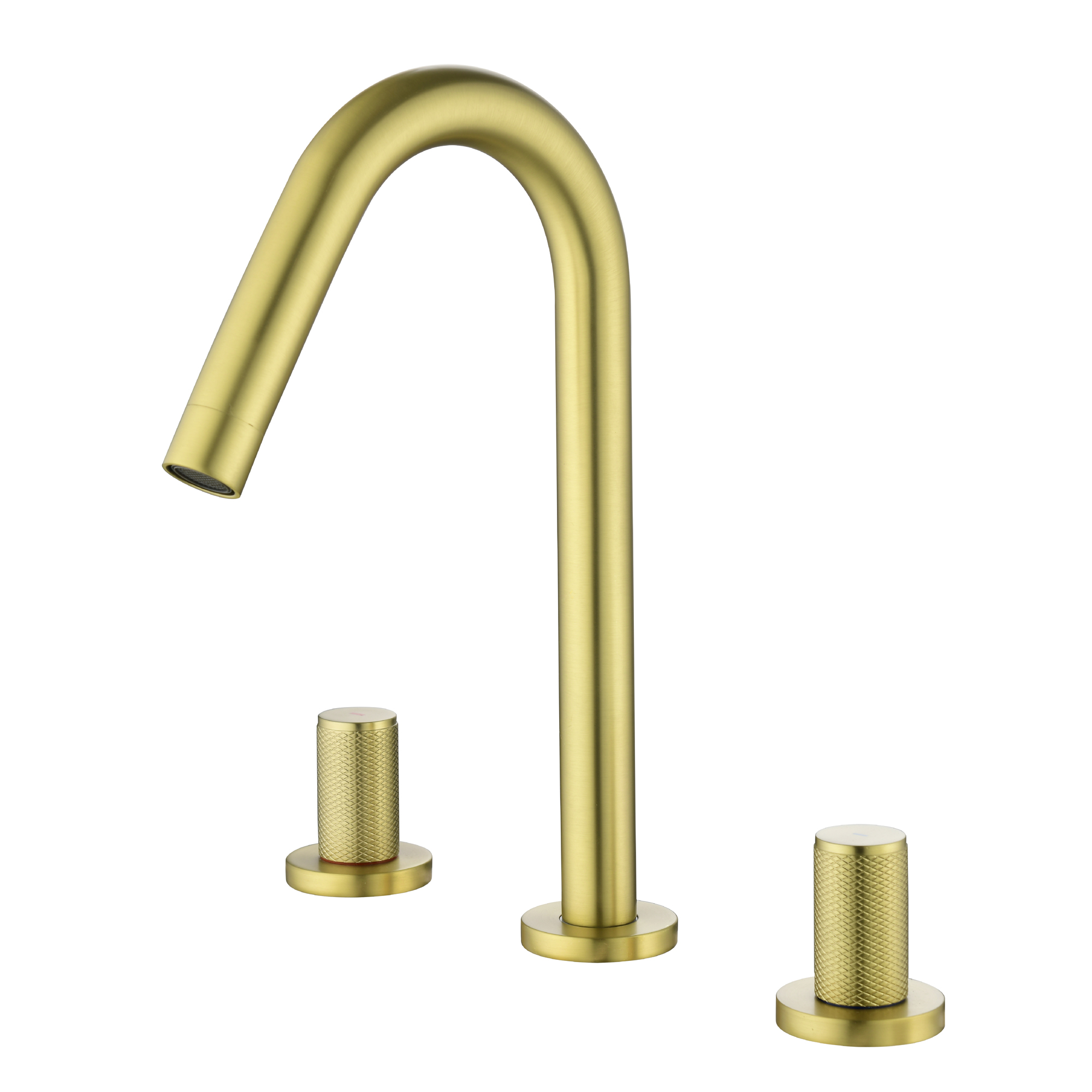 Boyel Living 11 in. H 8 in. Widespread Double Handle Brass 3 Hole Bathroom Sink Faucet in Brushed Gold/Brushed Nickel