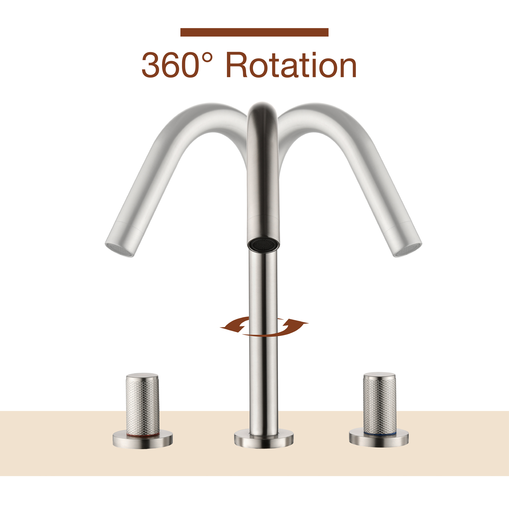 Boyel Living 11 in. H 8 in. Widespread Double Handle Brass 3 Hole Bathroom Sink Faucet in Brushed Gold/Brushed Nickel