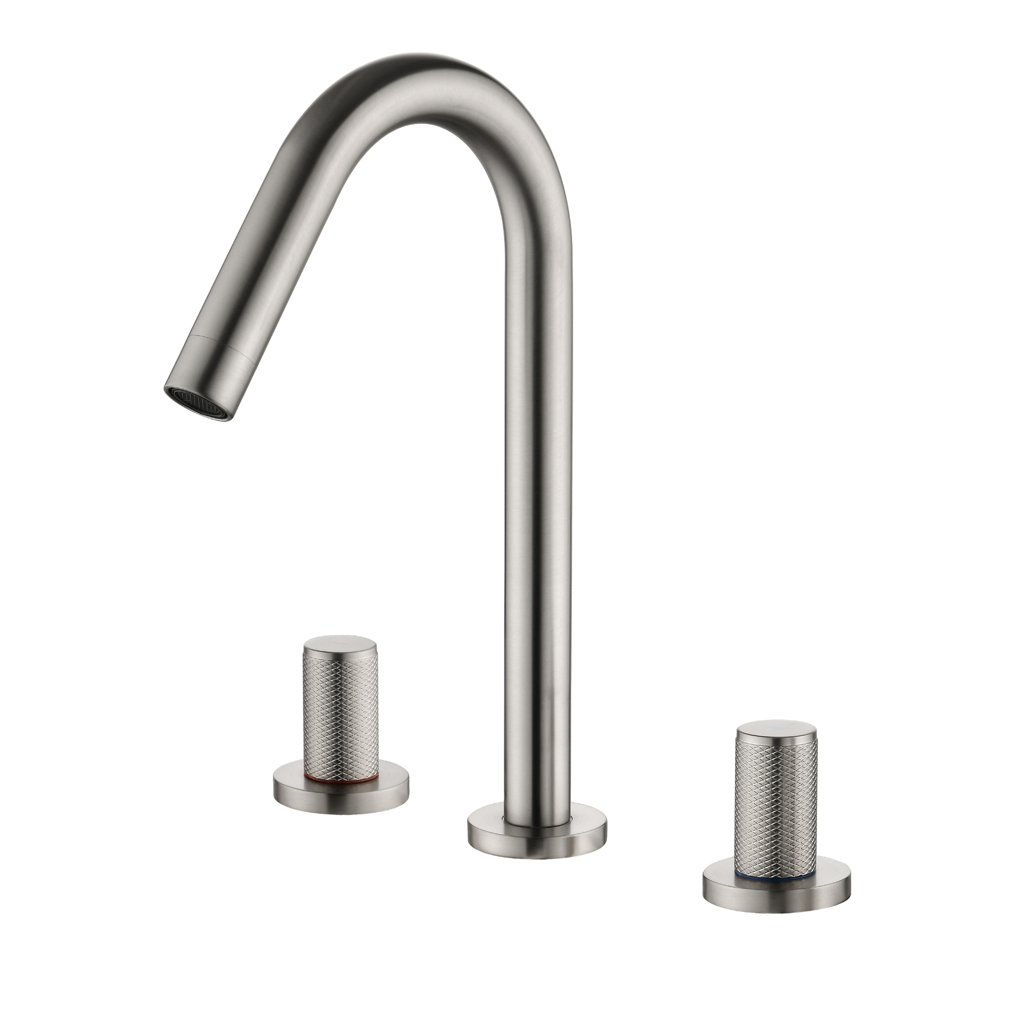 Boyel Living 11 in. H 8 in. Widespread Double Handle Brass 3 Hole Bathroom Sink Faucet in Brushed Gold/Brushed Nickel