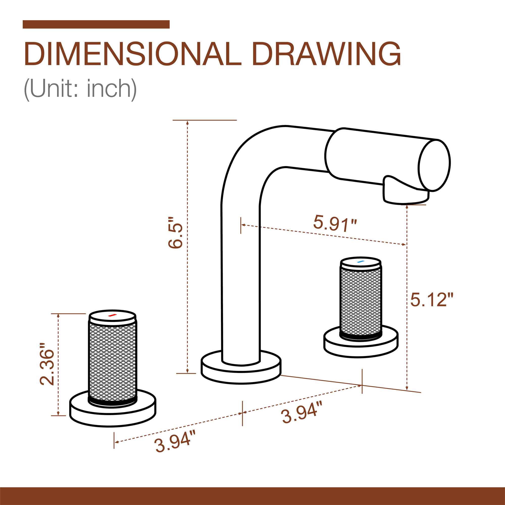 6.5 in. Faucet Height Double Handle 8" Widespread Brass 3 Hole Bathroom Sink Faucet Bath Faucets in Matte Black/Brushed Gold