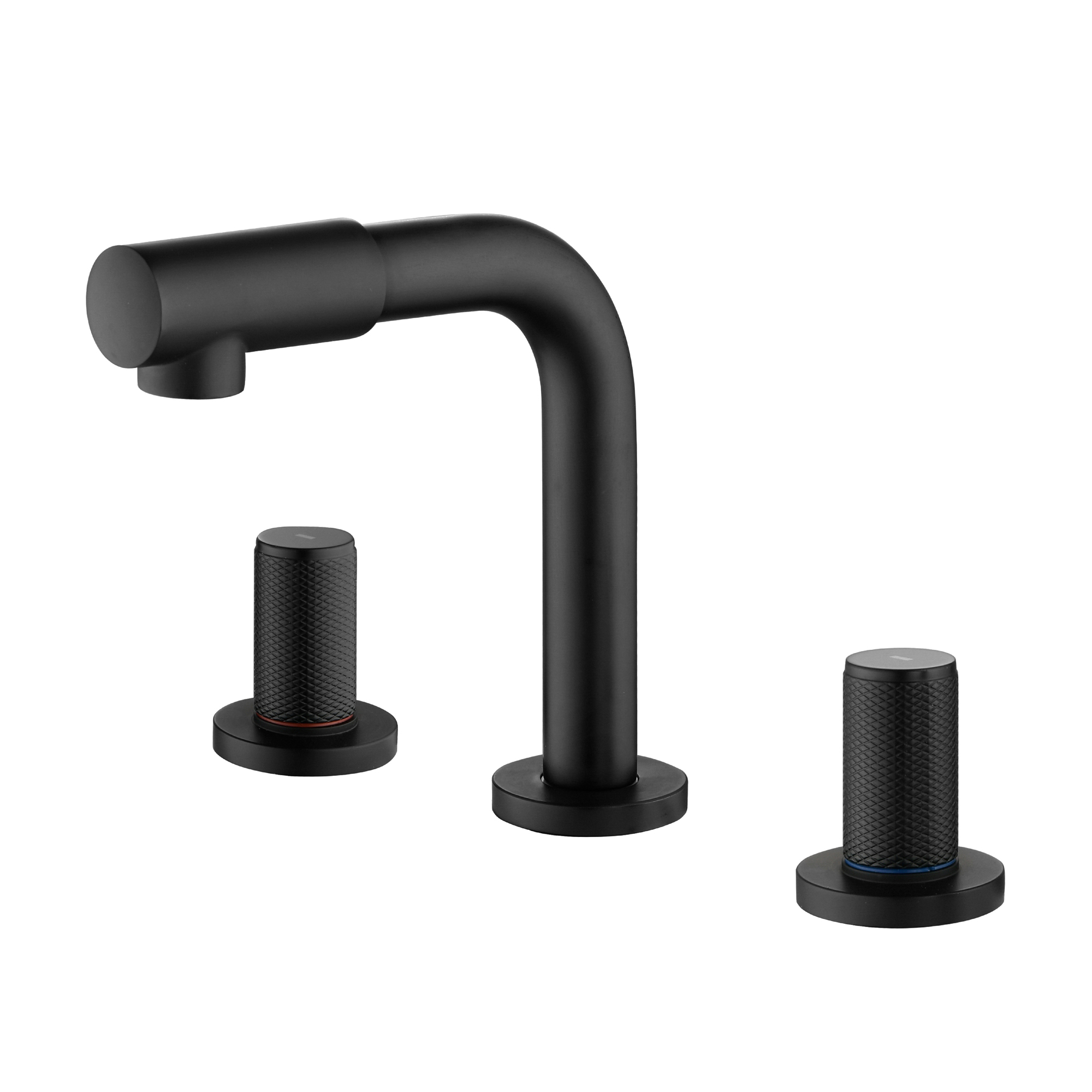 6.5 in. Faucet Height Double Handle 8" Widespread Brass 3 Hole Bathroom Sink Faucet Bath Faucets in Matte Black/Brushed Gold
