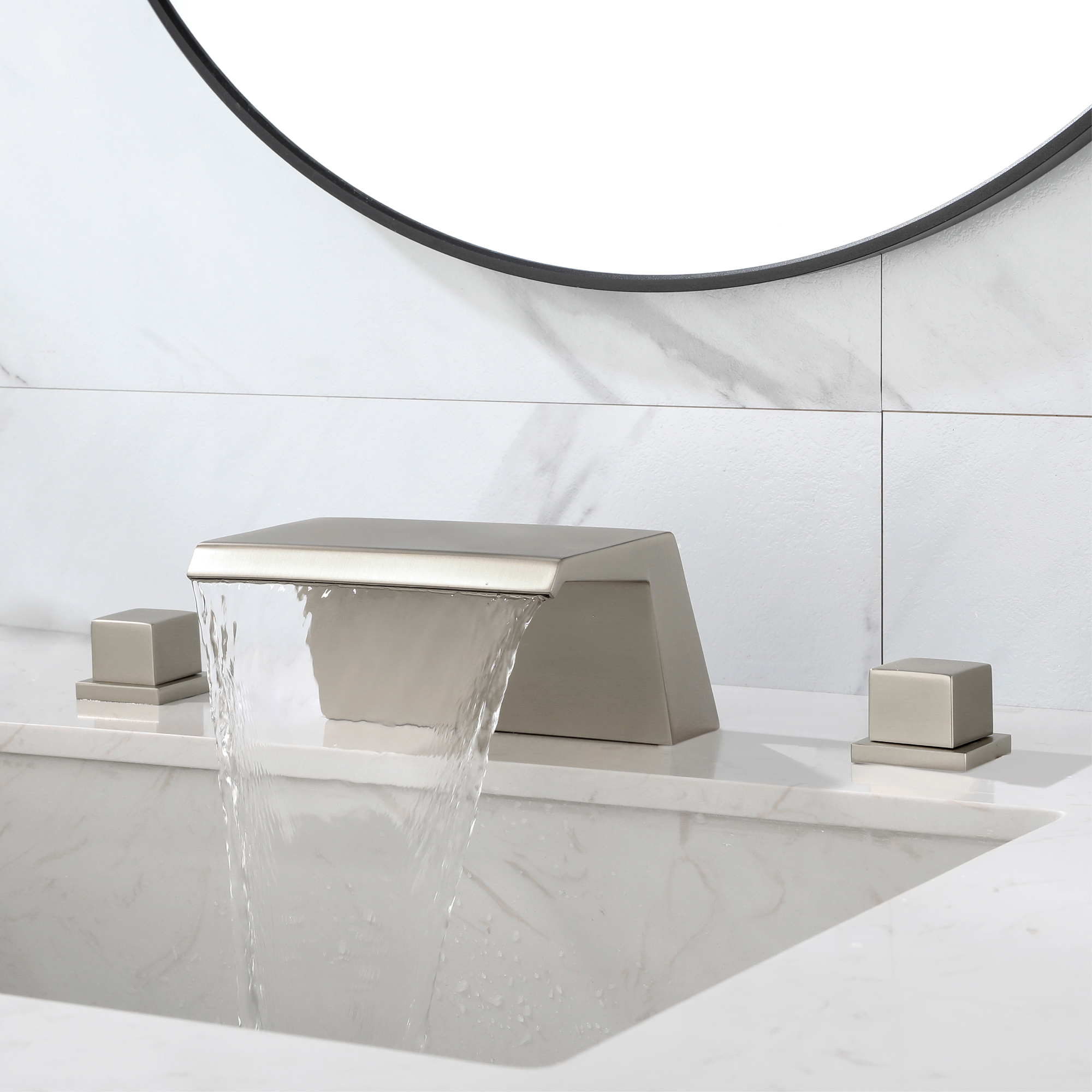 Boyel Living Brushed Gold/Brushed Nickel Widespread 2-Handle Bathroom Sink Faucet