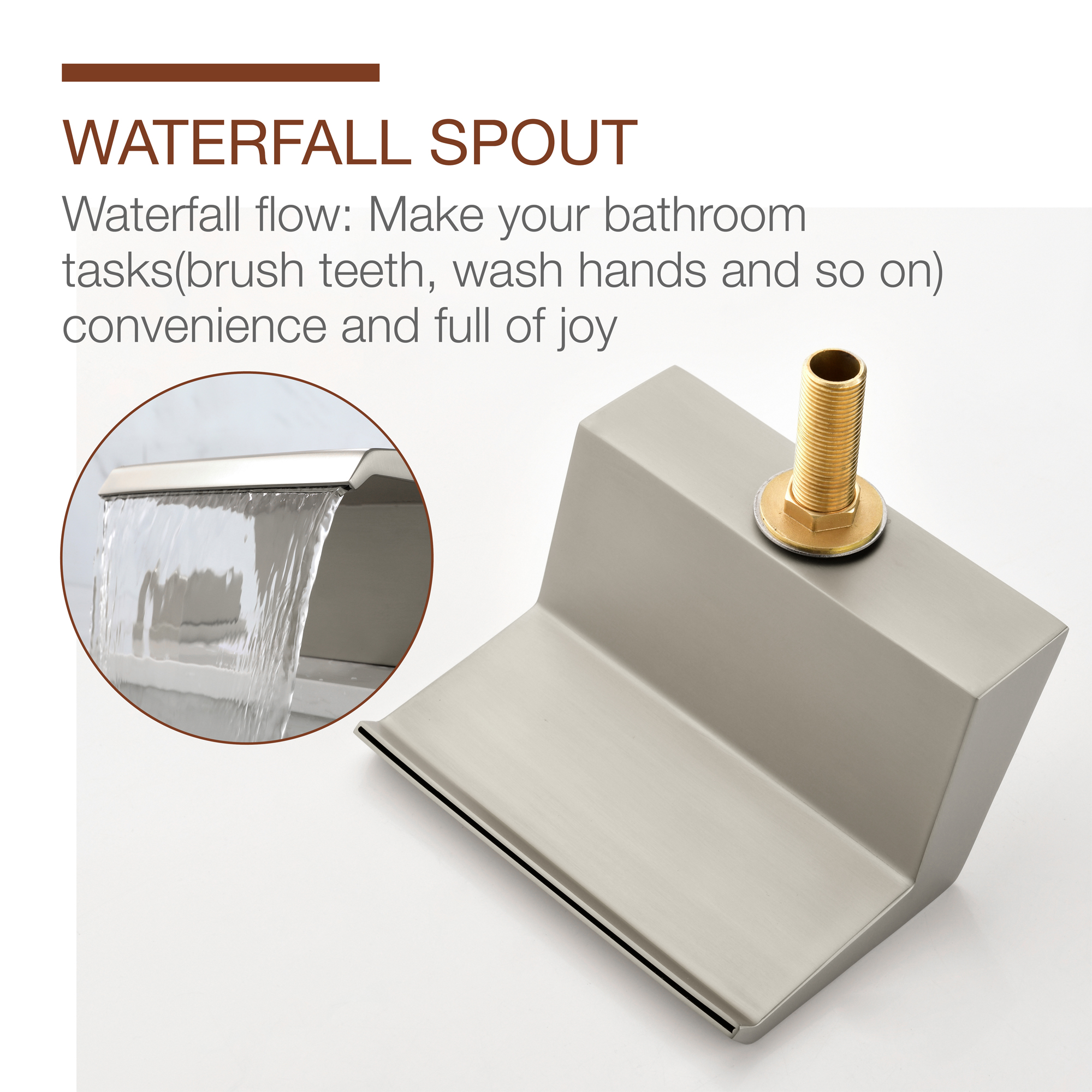 Boyel Living Brushed Gold/Brushed Nickel Widespread 2-Handle Bathroom Sink Faucet