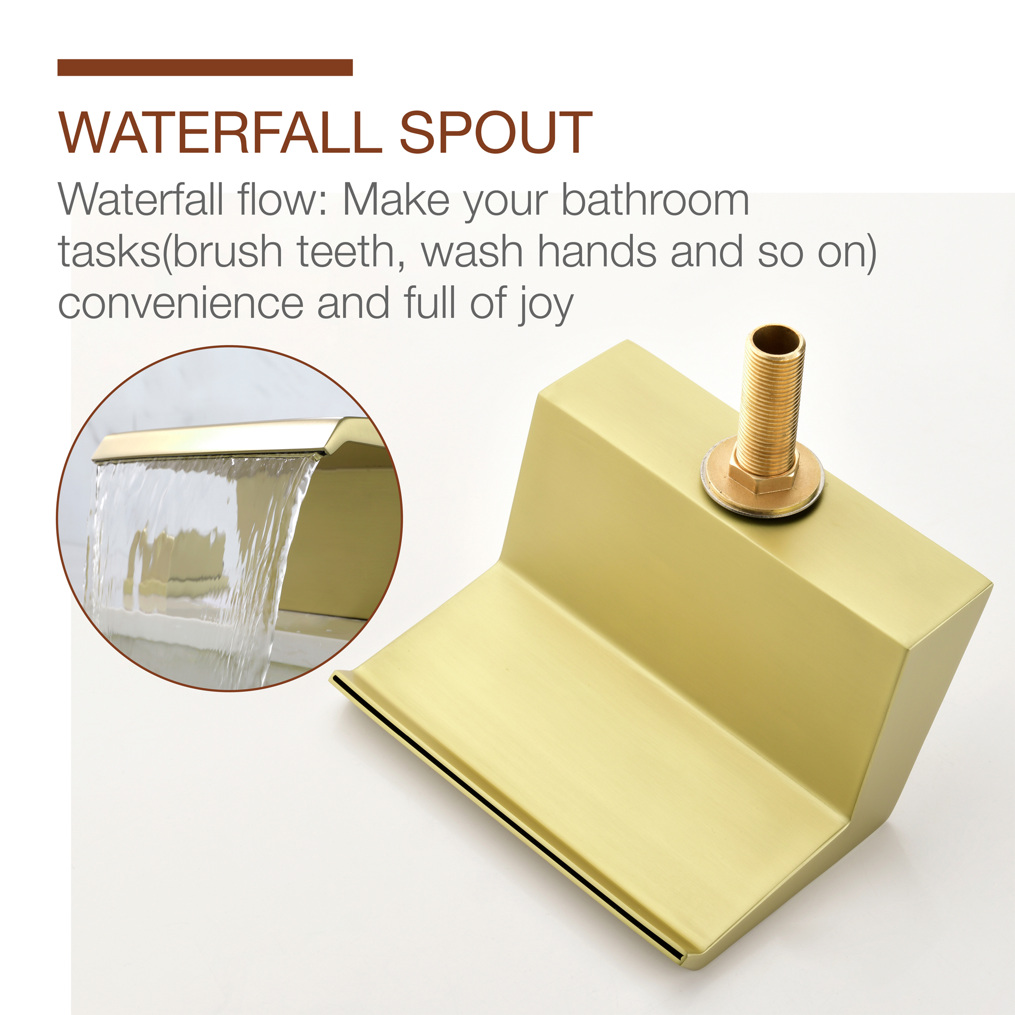 Boyel Living Brushed Gold/Brushed Nickel Widespread 2-Handle Bathroom Sink Faucet