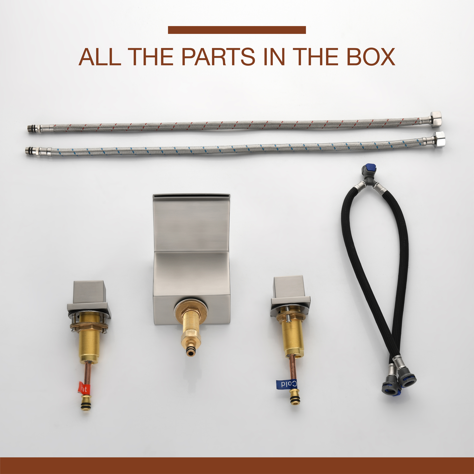 bn-Mondawe Double Handle 8-Inch Center Wide-Spread Bathroom Faucet in Black/Gold/Nickel-Mondawe