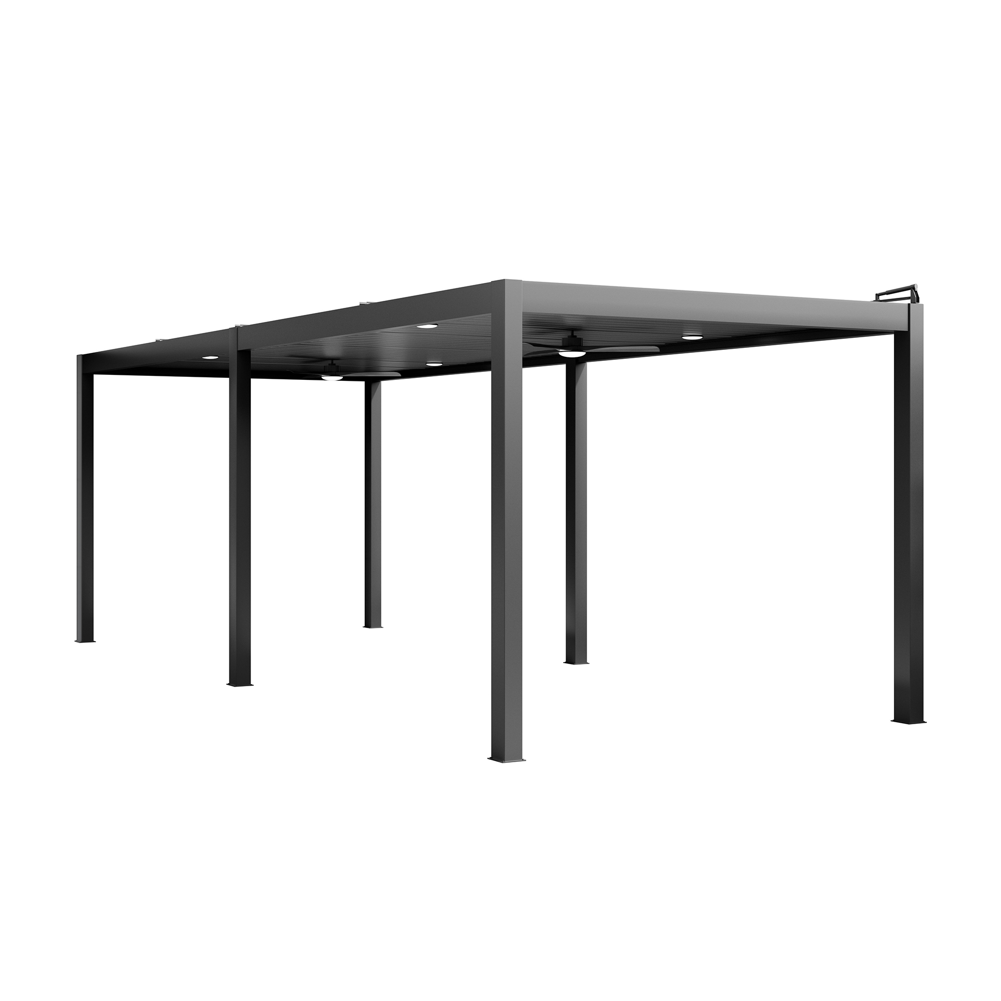 Mondawe Aluminum Outdoor Pergola Gazebo with Adjustable Louvered Roof and Solar-Powered LED Lights – Modern Weather-Resistant Patio Shade Structure