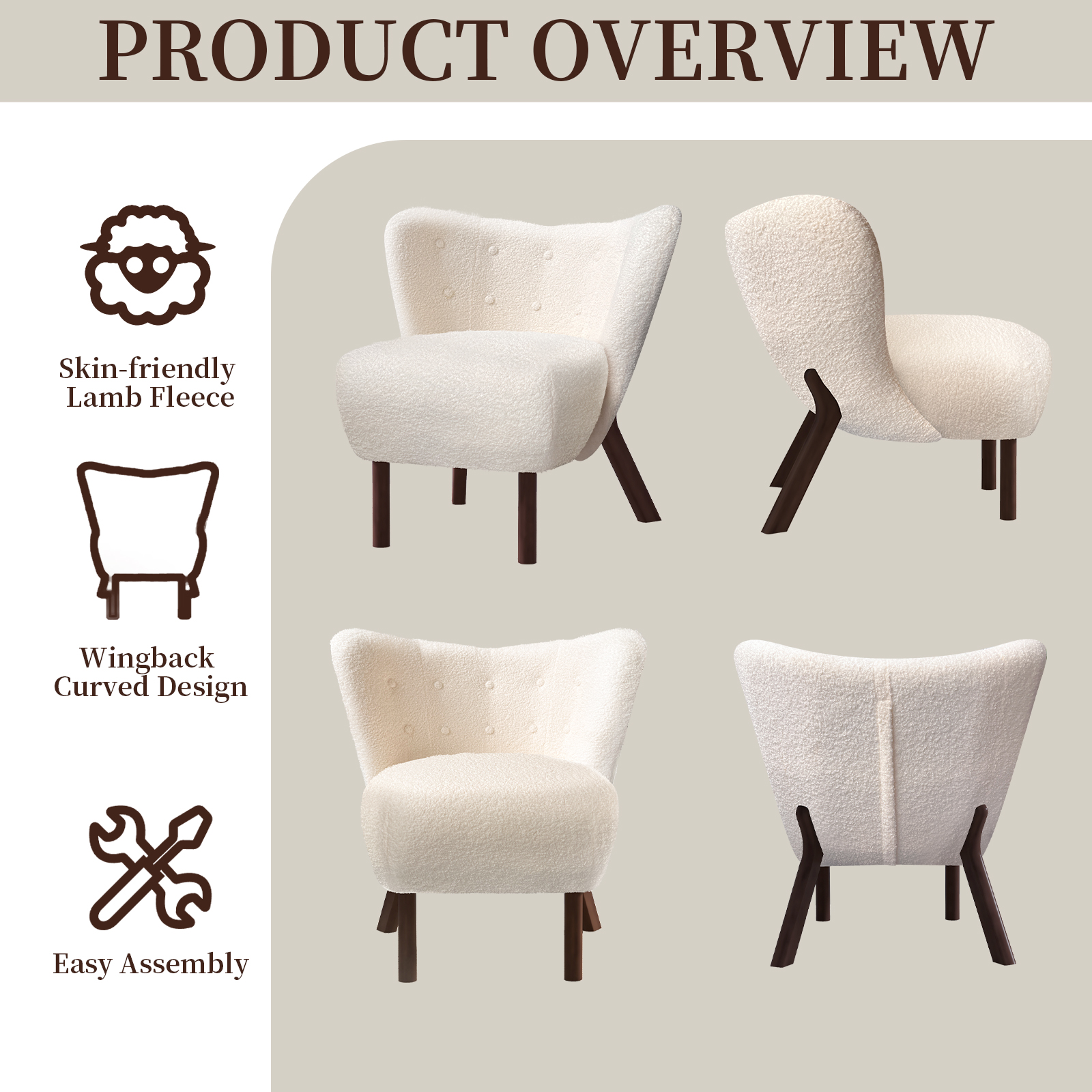 Modern Accent Chair Comfy Lounge Chair Upholstered Side Chair