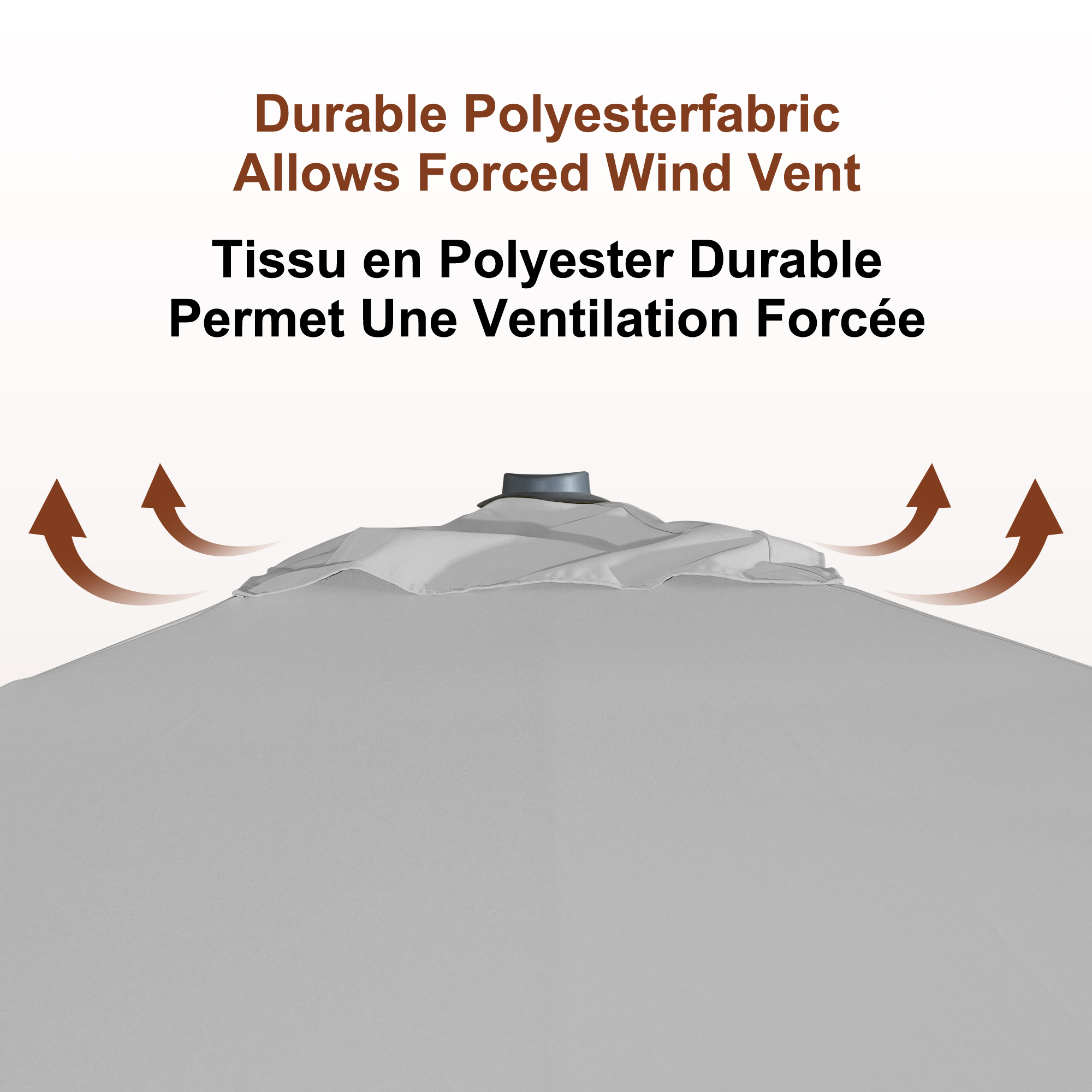 Square Aluminum Cantilever Patio Umbrella with 90° Tilt, LED & Bluetooth Mood Light, and Base Included