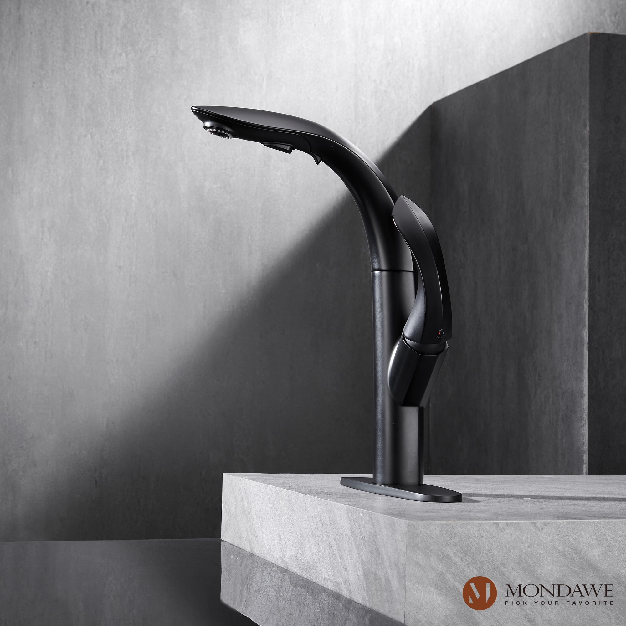 Mondawe 3-FunctionTulip High Arc Pull Down Single Handle Deck Mount Best Kitchen Faucets 2022-Mondawe