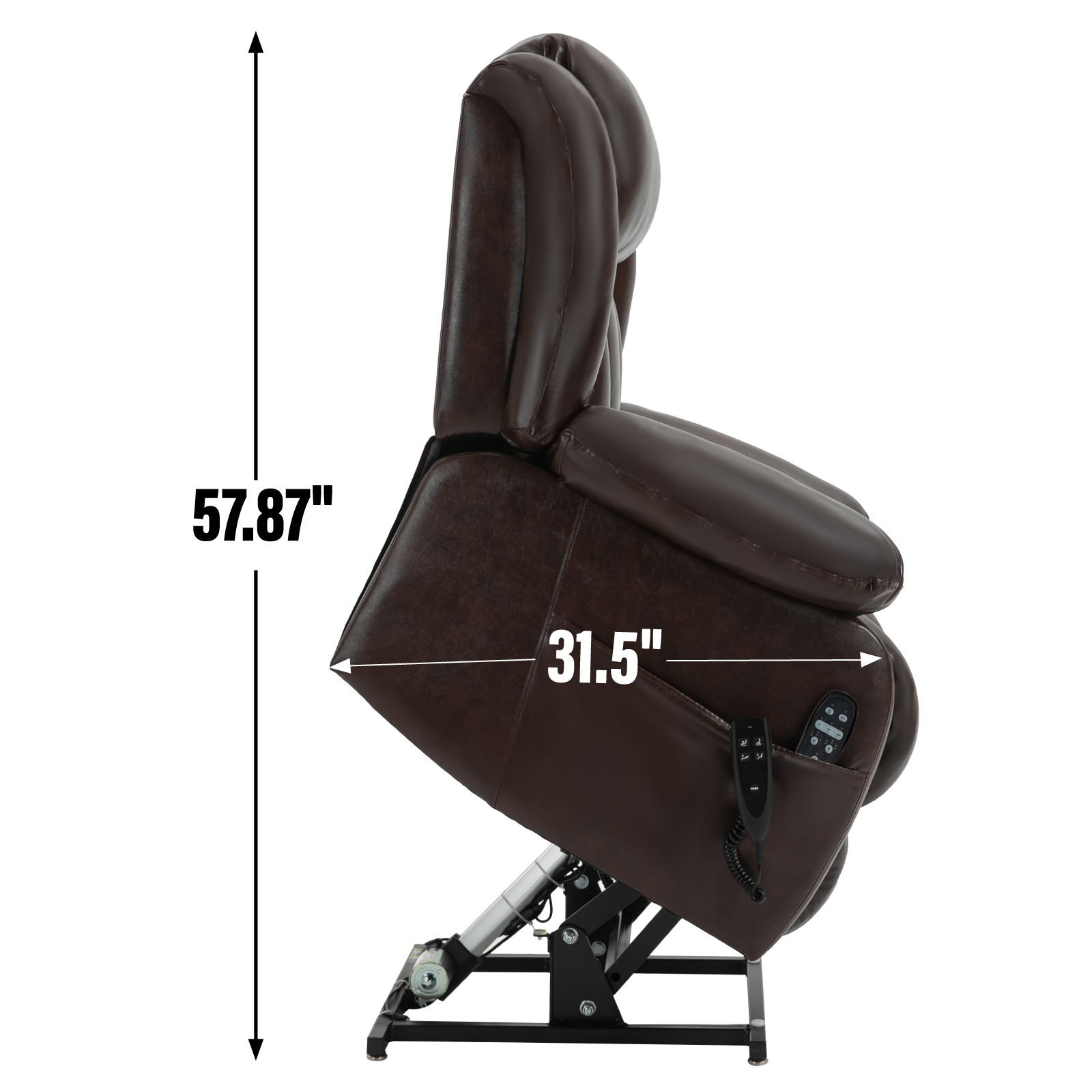 Dual Motor Infinite Position Up to 350 LBS Electric Medium size Brown/Gray/Black/Antique Brown Power Lift Recliner Chair with 8-Point Vibration Massage and Lumbar Heating