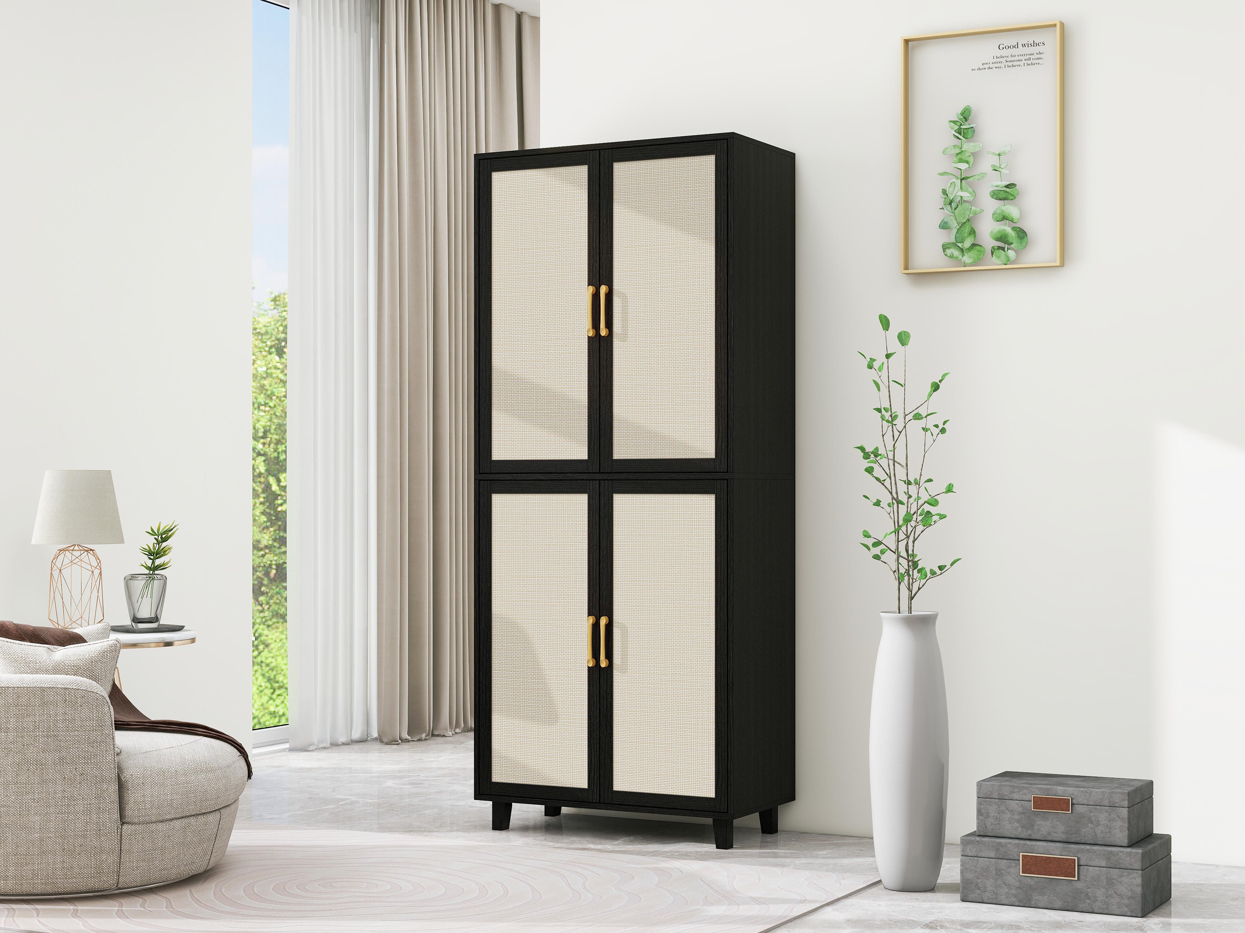 Boyel Living 4 Door Cabinet, with 4 Adjustable Inner Shelves, Storage Cabinet 