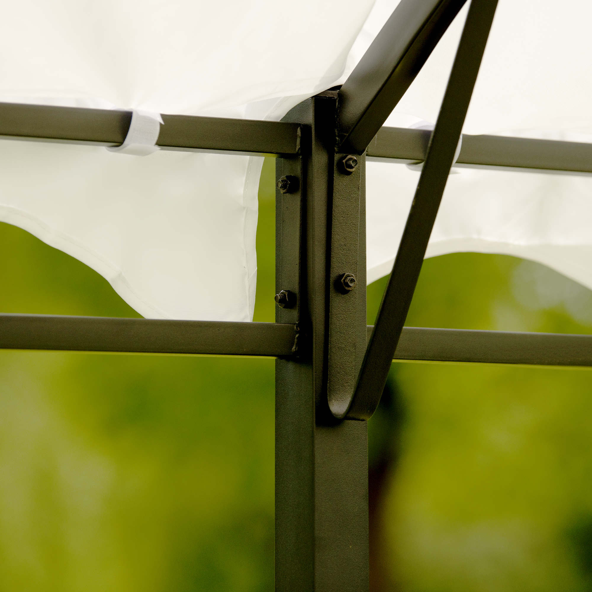 Mondawe Outdoor Patio 13ft.Lx10ft.W Iron Carport Shelter Garage Tent Garden Storage Shed with Anchor Kit White-Mondawe