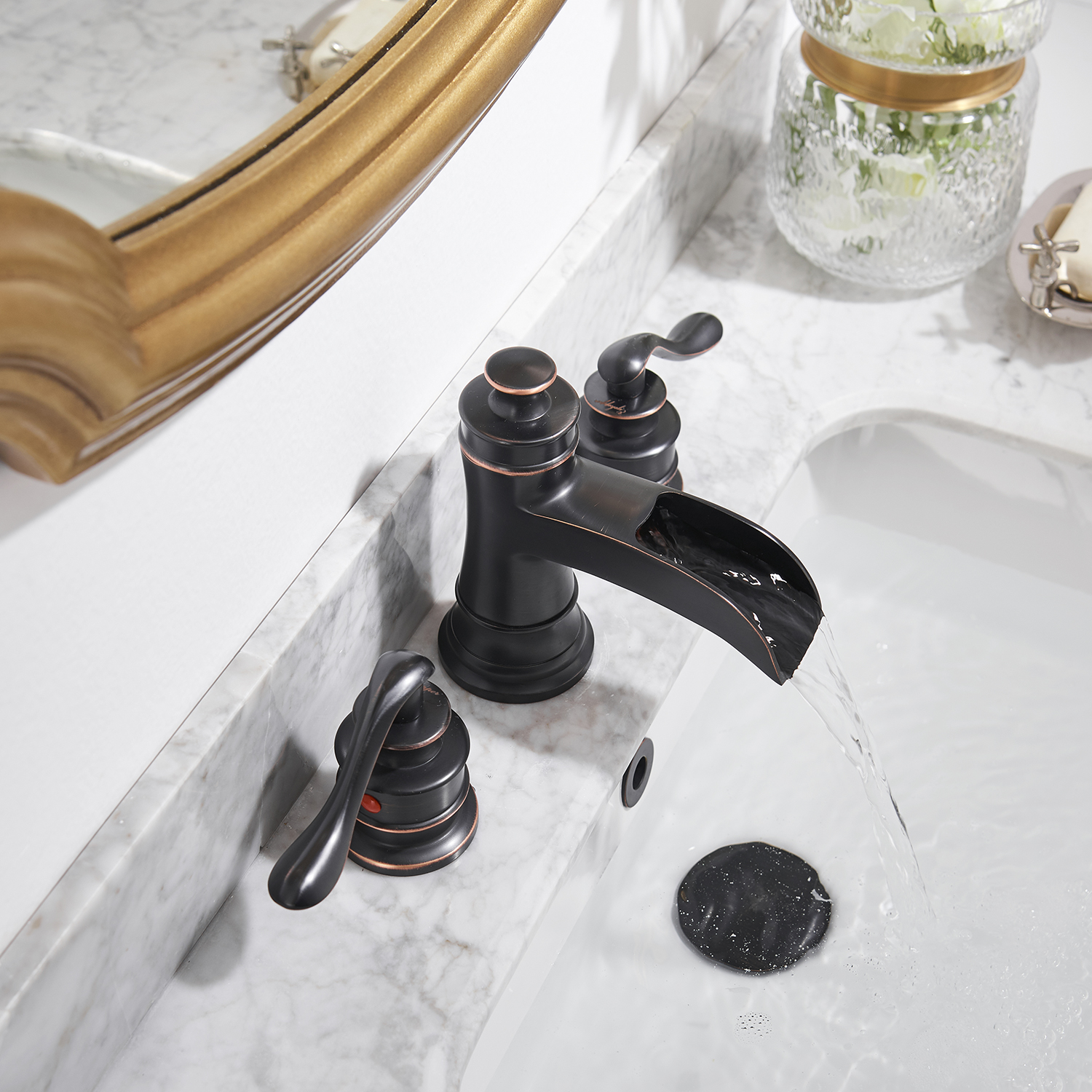 Classic Retro Style 8 in. Widespread Double Handle Bathroom Faucet with Drain Kit Included in Oil Rubbed Bronze