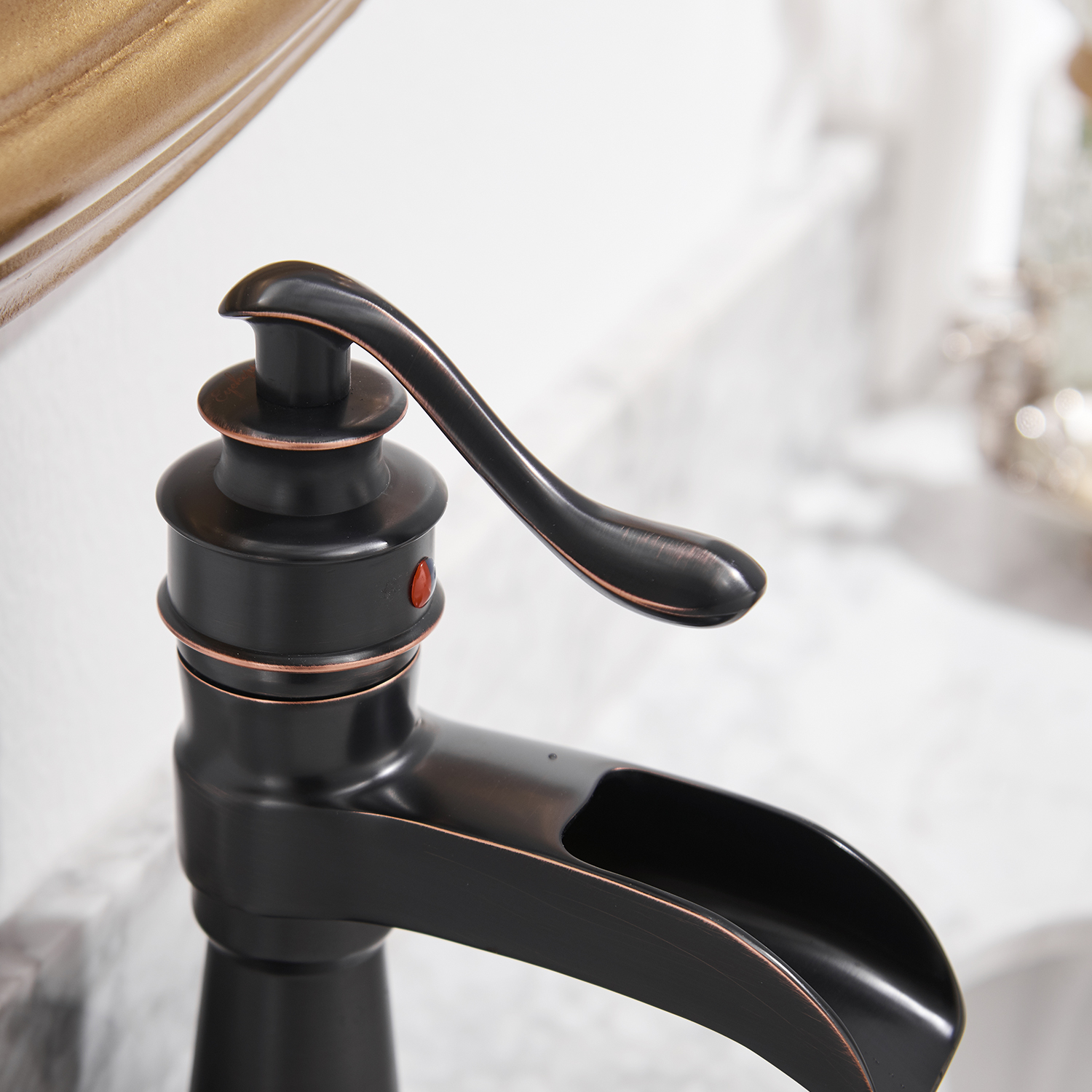 Single Handle Single Hole Bathroom Faucet with Deckplate Included, Pop Up Drain and Water Supply Hoses in Brushed Nickel/Oil Rubbed Bronze