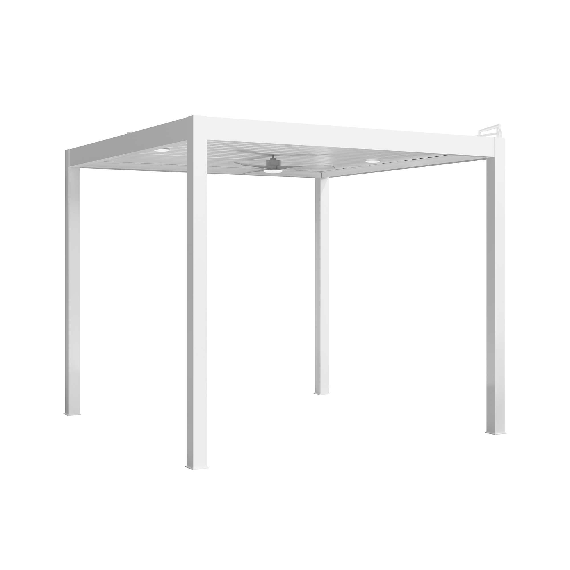 Aluminum Outdoor Pergola Gazebo with Adjustable Louvered Roof and Solar-Powered LED Lights – Modern Weather-Resistant Patio Shade Structure