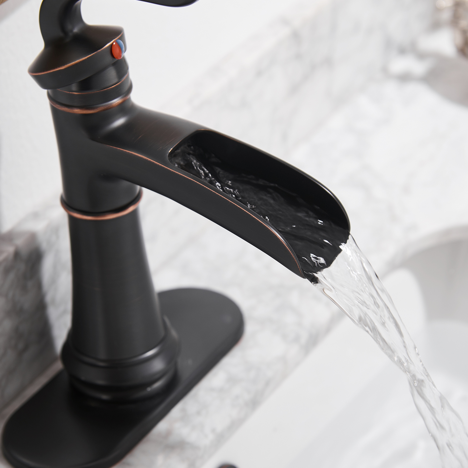 Boyel Living Single Handle Single Hole Bathroom Faucet with Deckplate Included, Pop Up Drain, Water Supply Hoses in Oil Rubbed Bronze