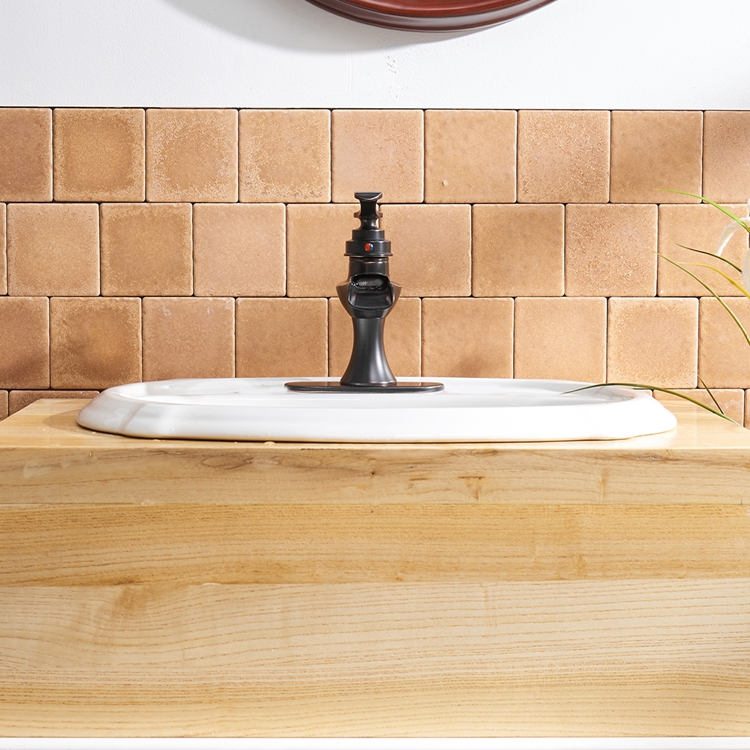 Boyel Living Single Handle Single Hole Bathroom Faucet with Deckplate Included, Pop Up Drain, Water Supply Hoses in Oil Rubbed Bronze/Brushed Nickel